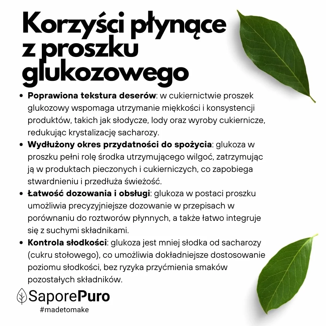 SaporePuro SYROP GLUKOZOWY w proszku 500 g glukoza do lodów sorbetów deserów
