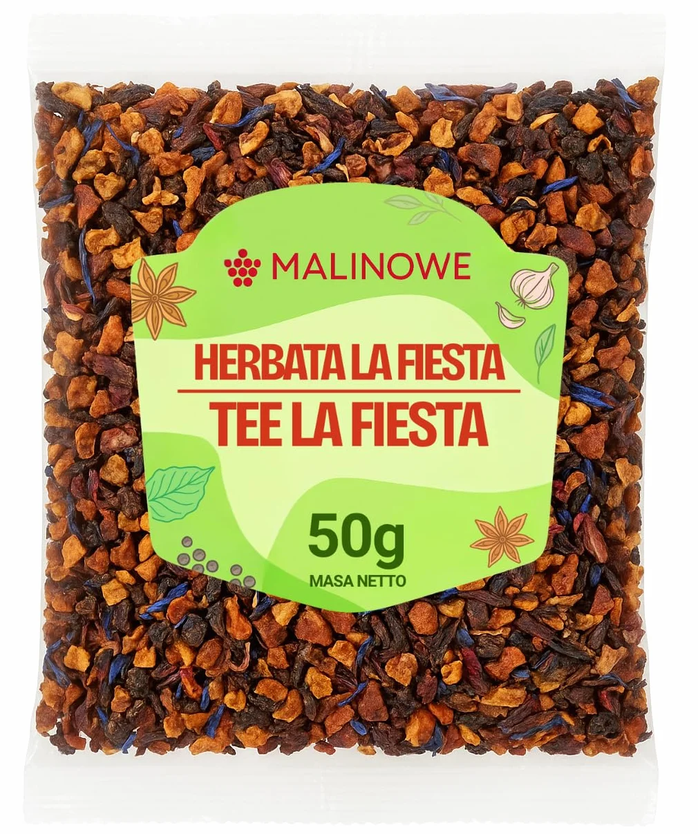 Malinowe HERBATA LA FIESTA 50g Jabłko Malina Pyszna