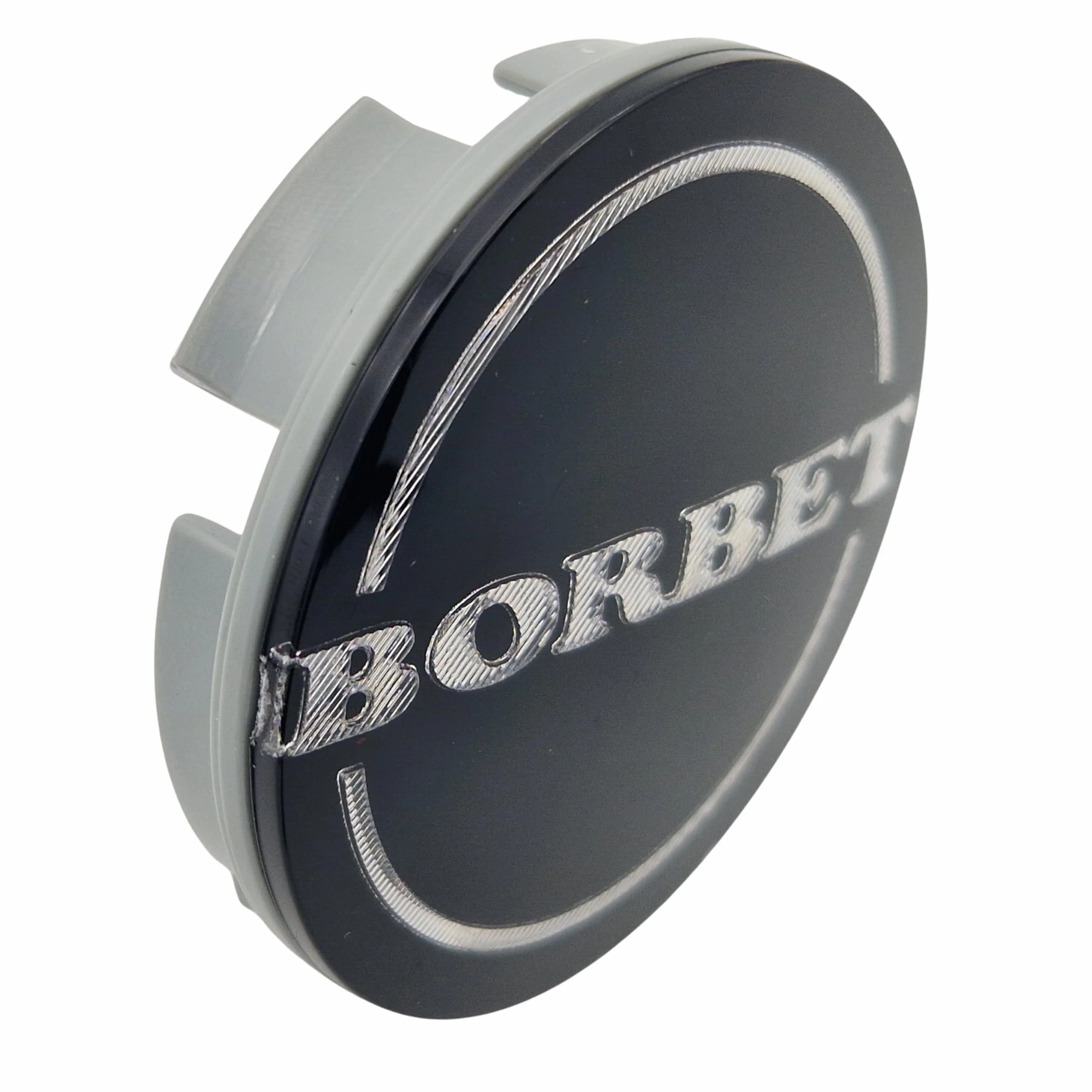 Borbet Dekiel do piasty 55 mm / 56 mm, dekiel do felg 74404, zaślepka piasty, czarny, błyszczący, srebrny, oryginalny (4)
