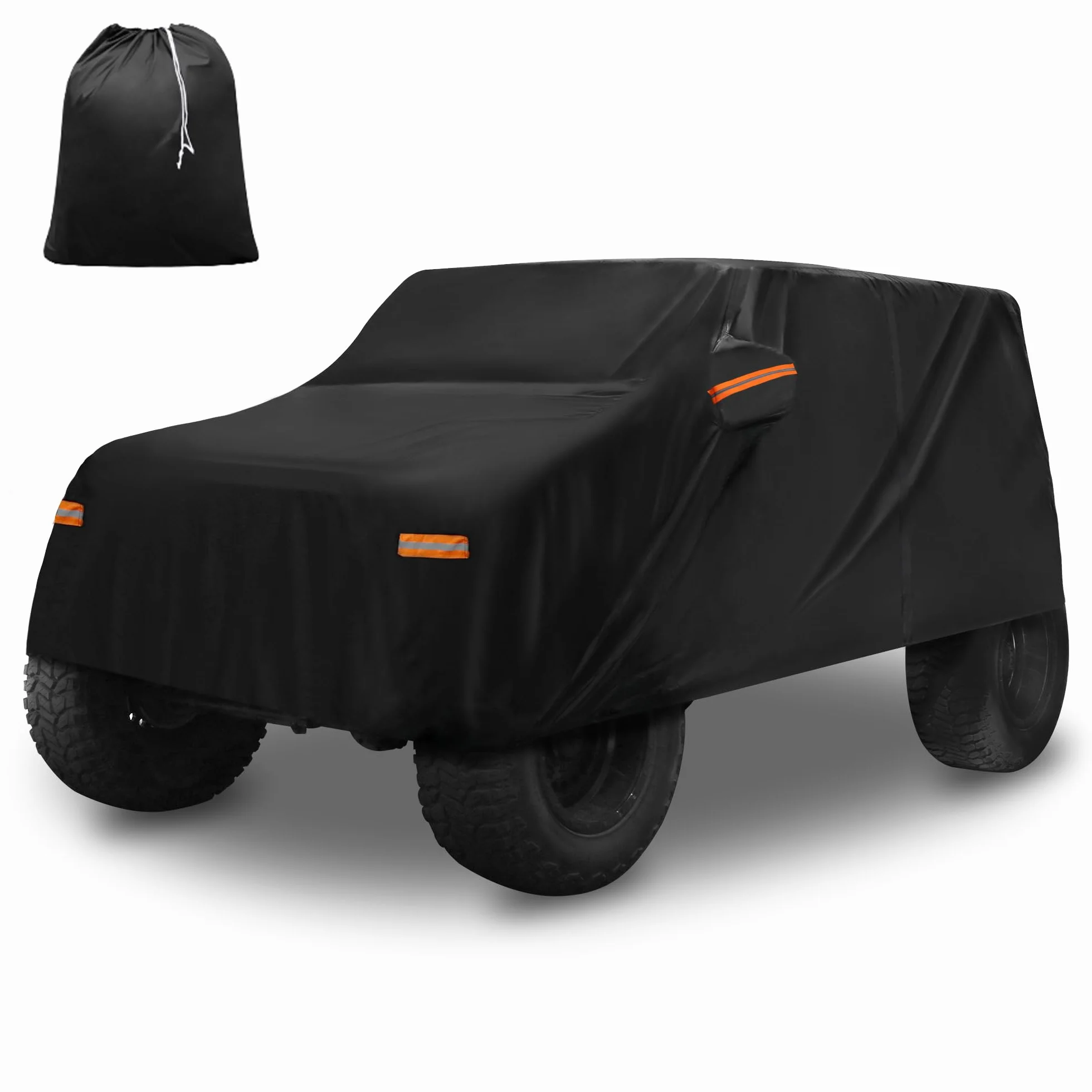 X AUTOHAUX Pokrowiec samochodowy do Jeep Wrangler 2DR 2007-2017 folia aluminiowa zewnętrzna wodoodporna ochrona przed słońcem deszczem śniegiem gradem z zamkiem błyskawicznym drzwi kierowcy