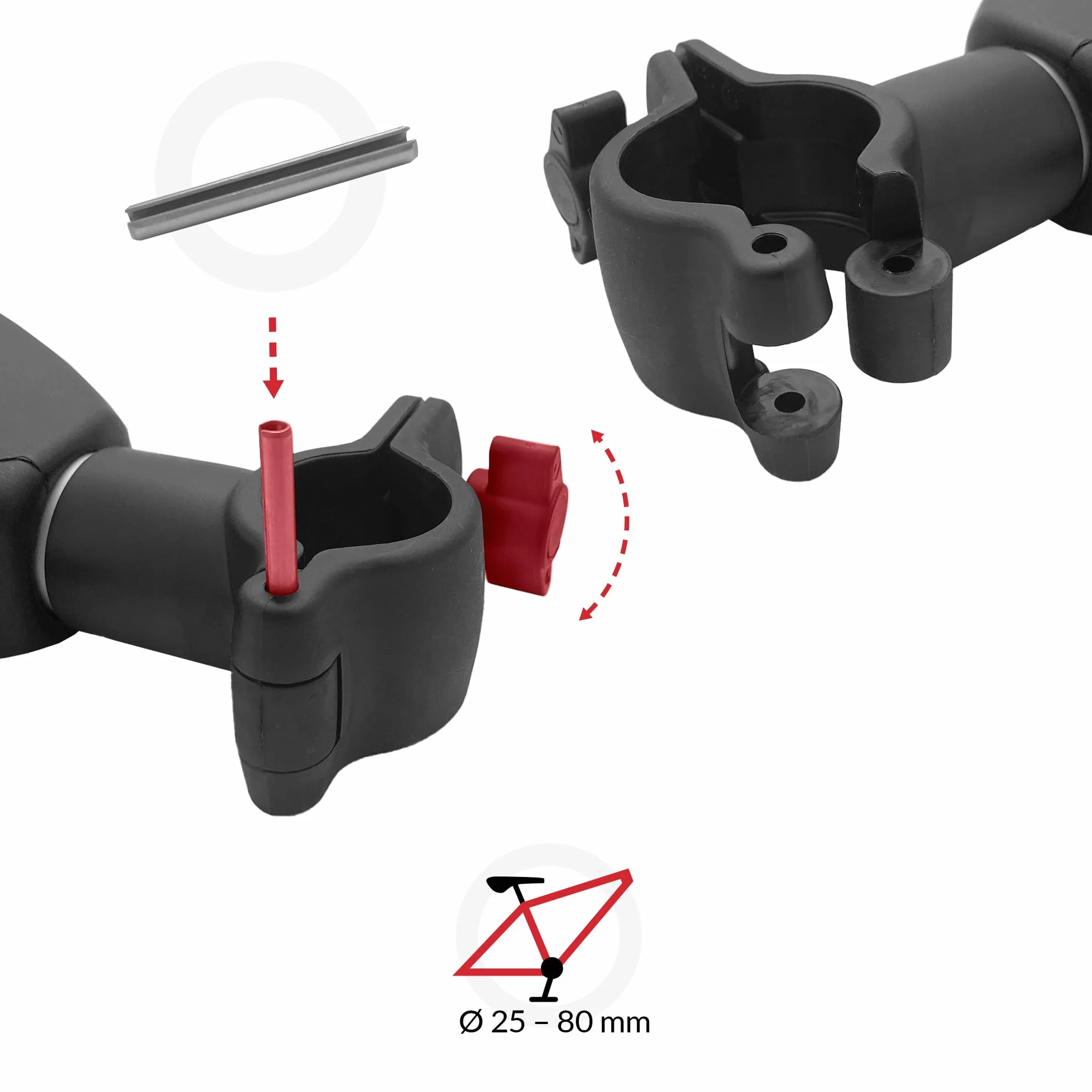 Atera 022634 Zapasowa część dystansowa do bagażnika na rowery elektryczne Strada - aluminium, ramię mocujące dla drugiego roweru, 36,5 cm