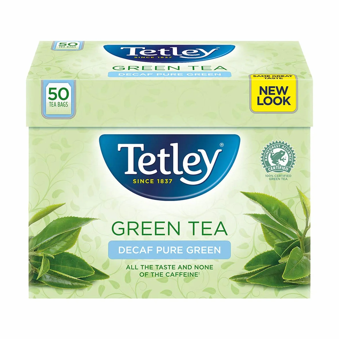 Tetley Green Tea decaf 50 sztuk 100 g - bezkofeinowa zielona herbata dla każdej przyjemności