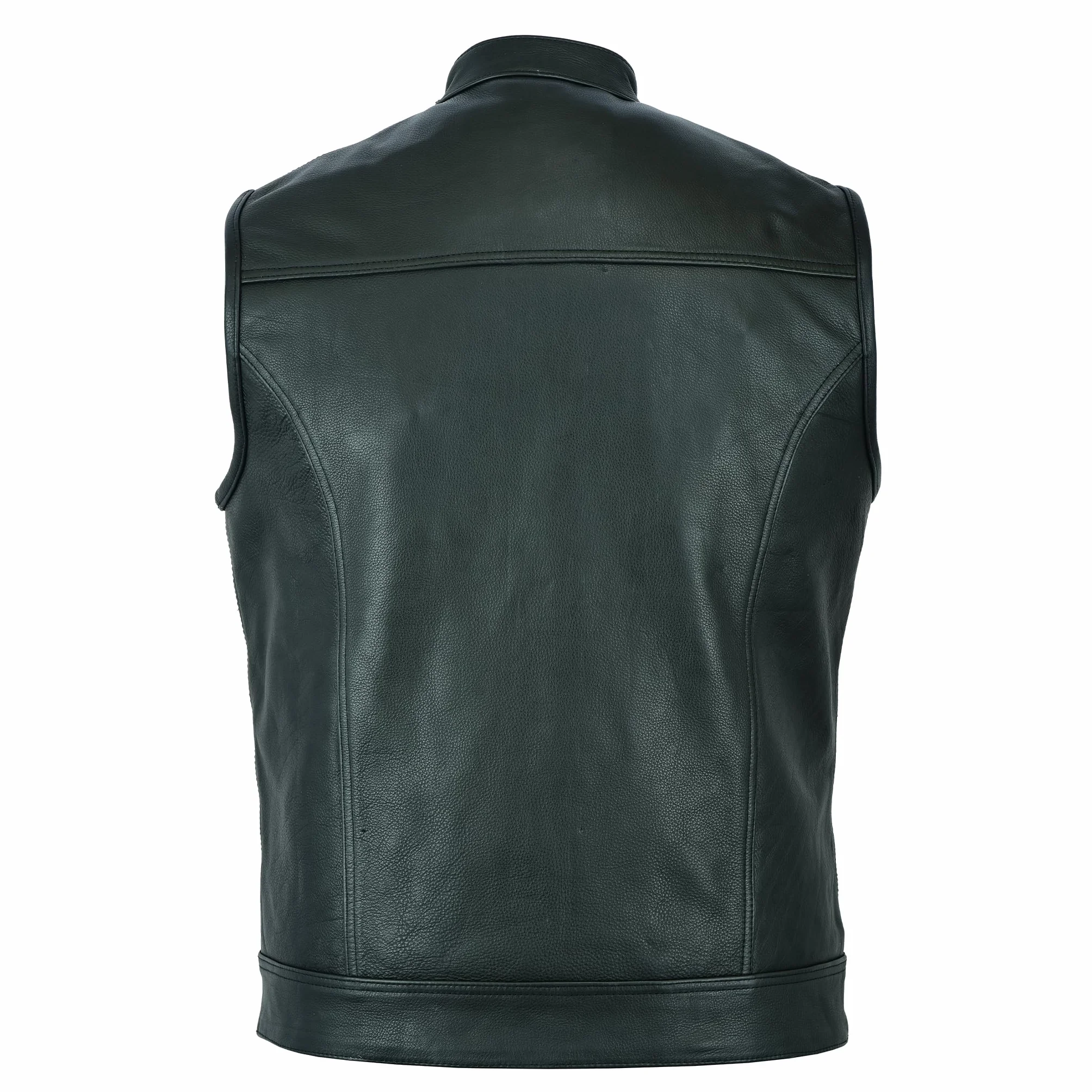 Leatherick Męska kamizelka motocyklowa Anarchy Premium ze skóry bydlęcej, czarna, M - EUR48
