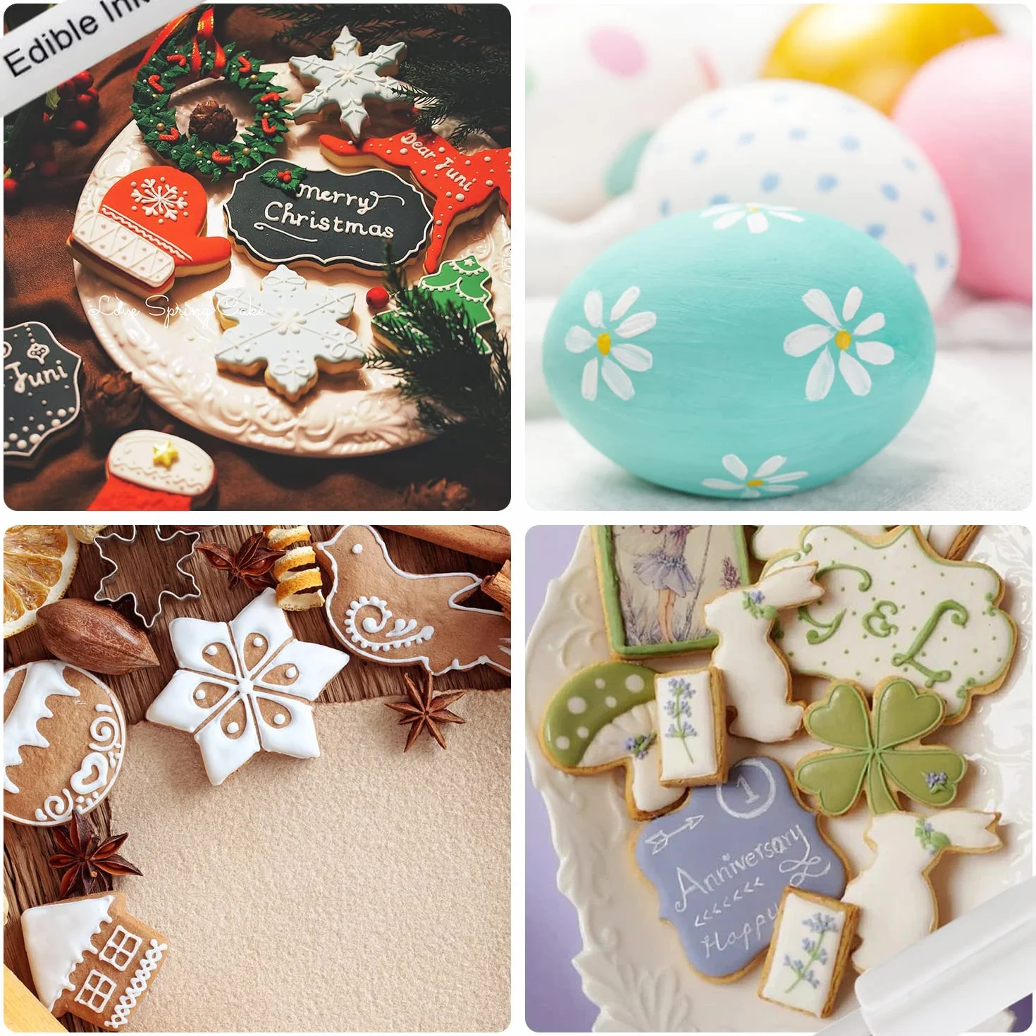 FANWINKJ Białe Markery Jadalne do Dekoracji Ciast, Ciastek, Fondantów, Deserów