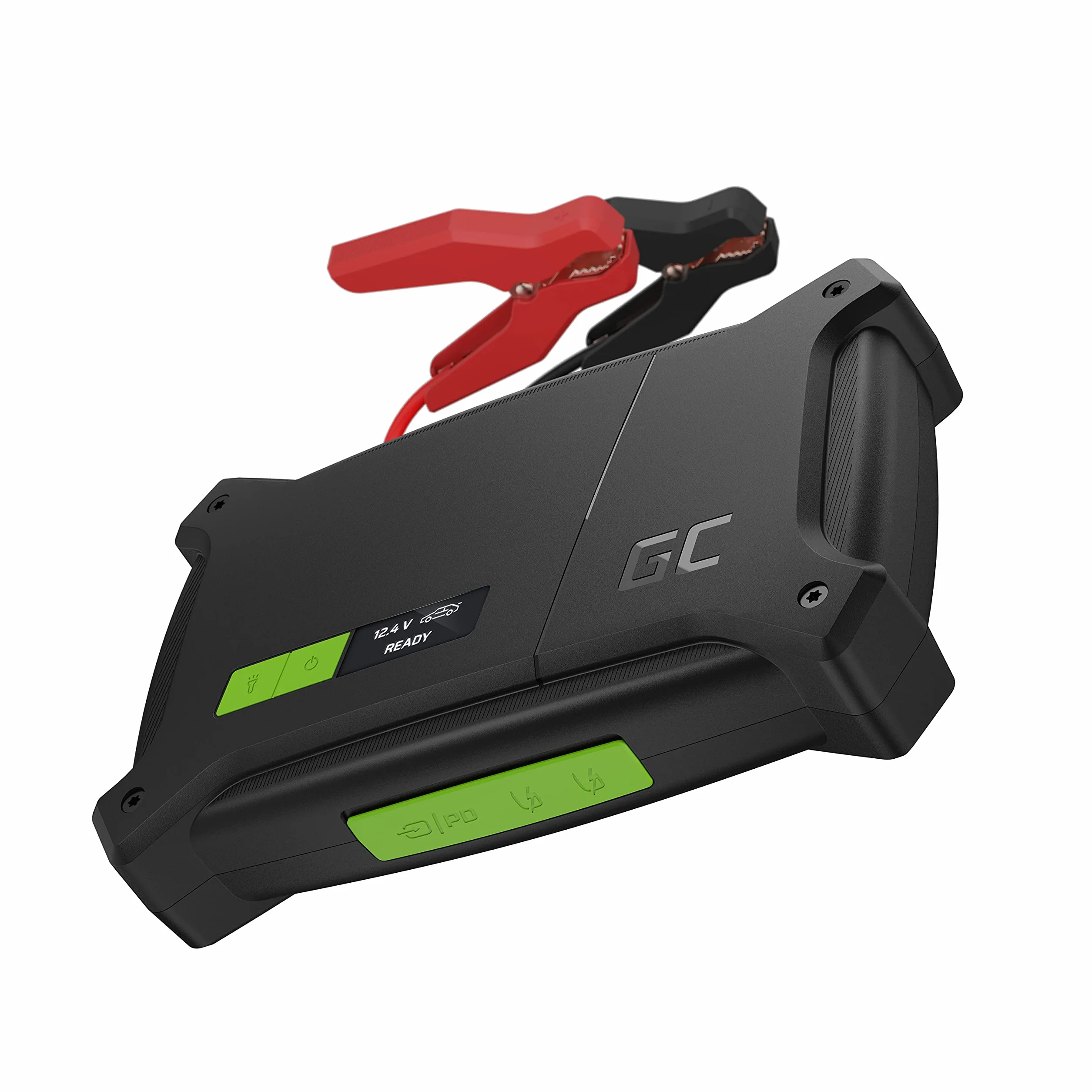 Green Cell® Jump Starter GC PowerBoost | 16000mAh 2000A | dla 8L silników benzynowych i 6L Dieseli | Przenośne urządzenie rozruchowe | Booster | Prostownik do akumulatora | Kable rozruchowe | IP64 LED
