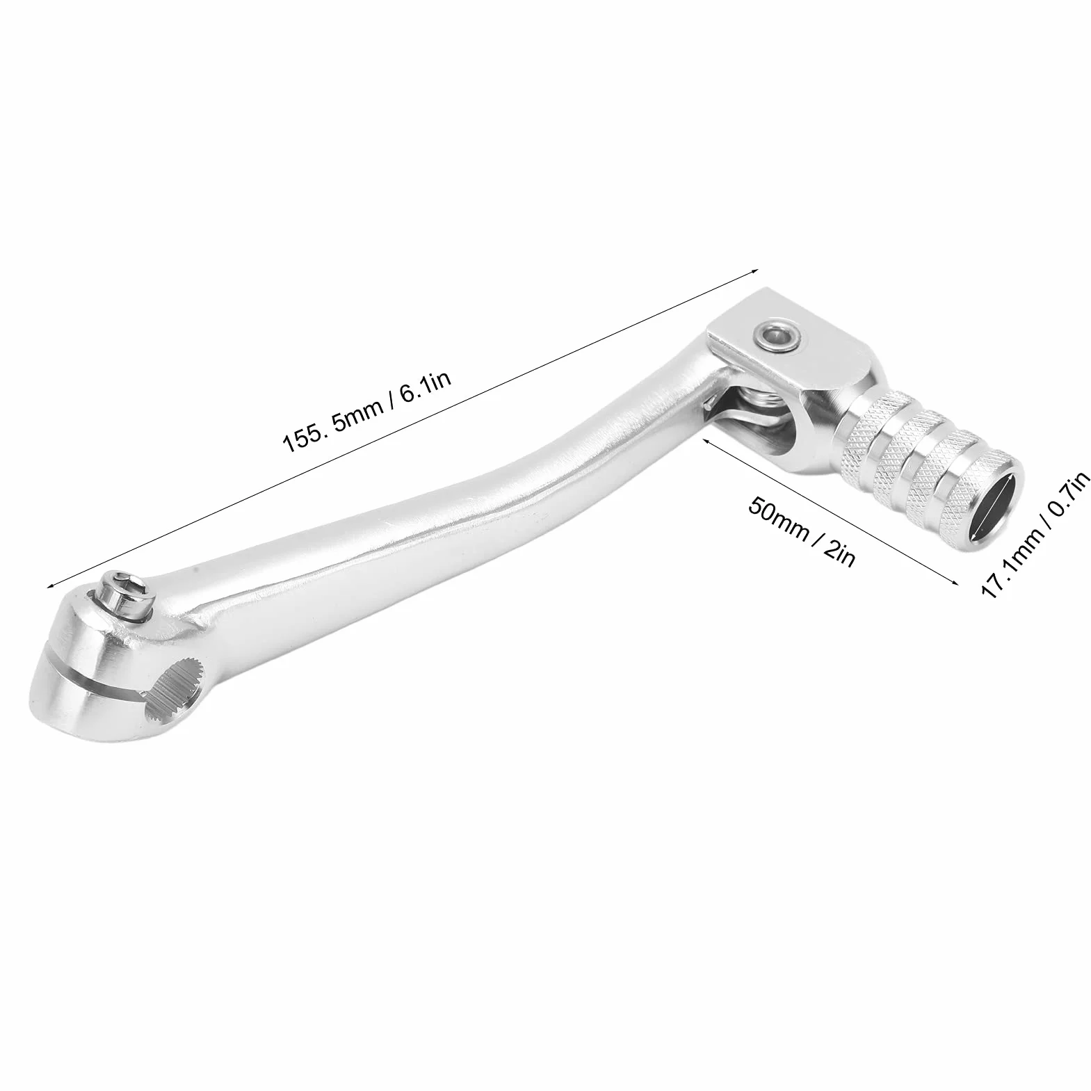 Qiilu Rozrusznik Motocykl Kick Starter Dźwignia Pedał Kick Starter Dirt Bike Wrażliwe CNC Aluminium Uniwersalne Akcesoria Motocyklowe(Srebro)
