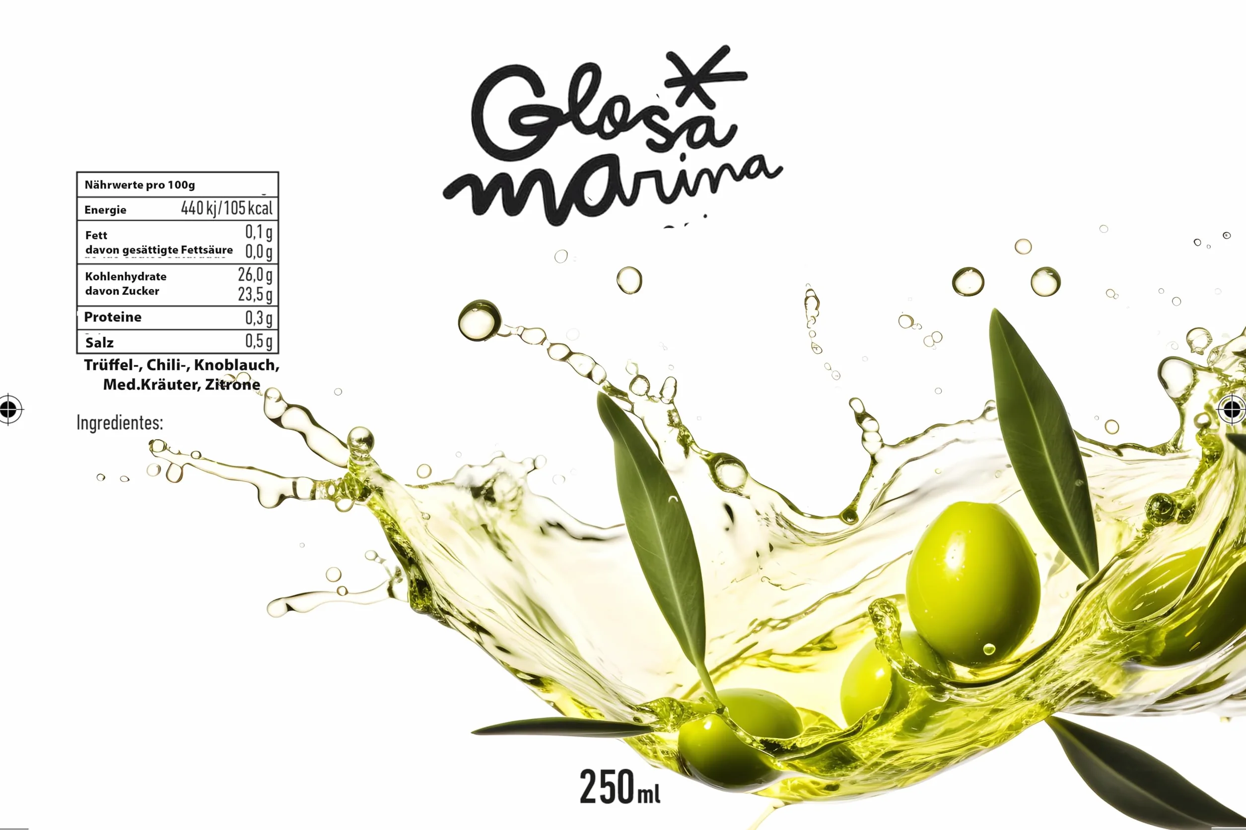 GLOSA MARINA – oliwa z oliwek z truflami – butelka 250 ml (czarna trufla)