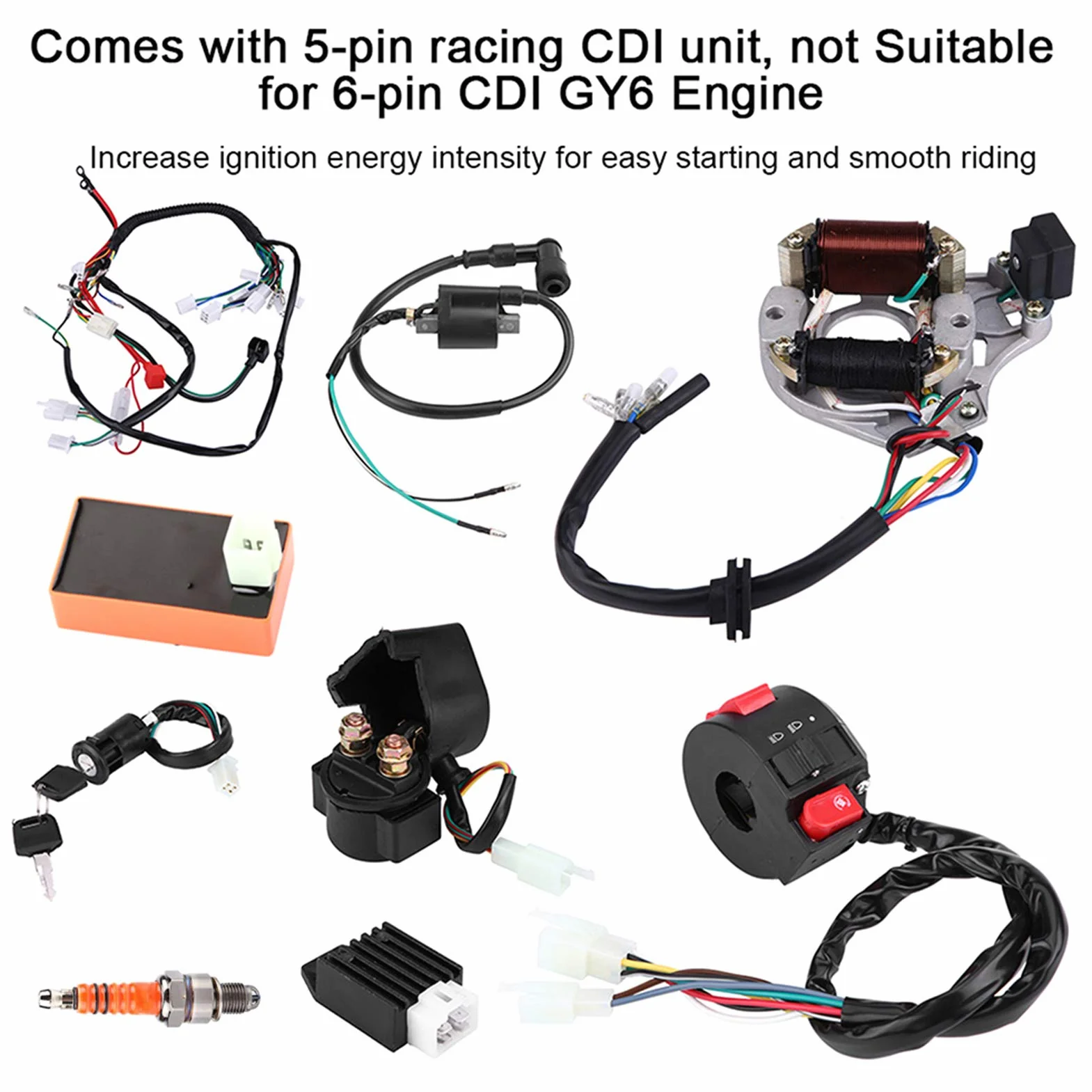 110 cm³ ATV wiązka przewodów 50 70 90 110 cm³ Cdi Kabelbaum Kabelsatz ATV Elektrostarter Quad Quad 125Ccm Z Pule Z Pule Racing Cdi Z Pu