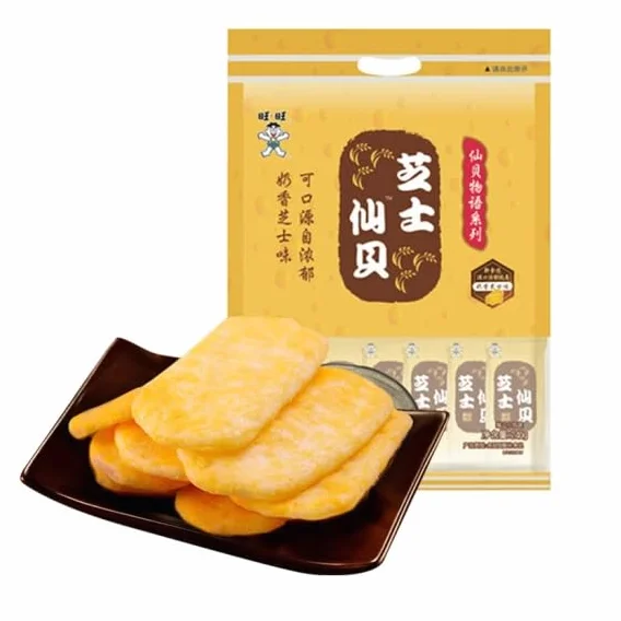 Senbei krakersy ryżowe chipsy słone chrupiące ciasteczka ser mleczny ciasto śnieżne chińskie przekąski 240 g