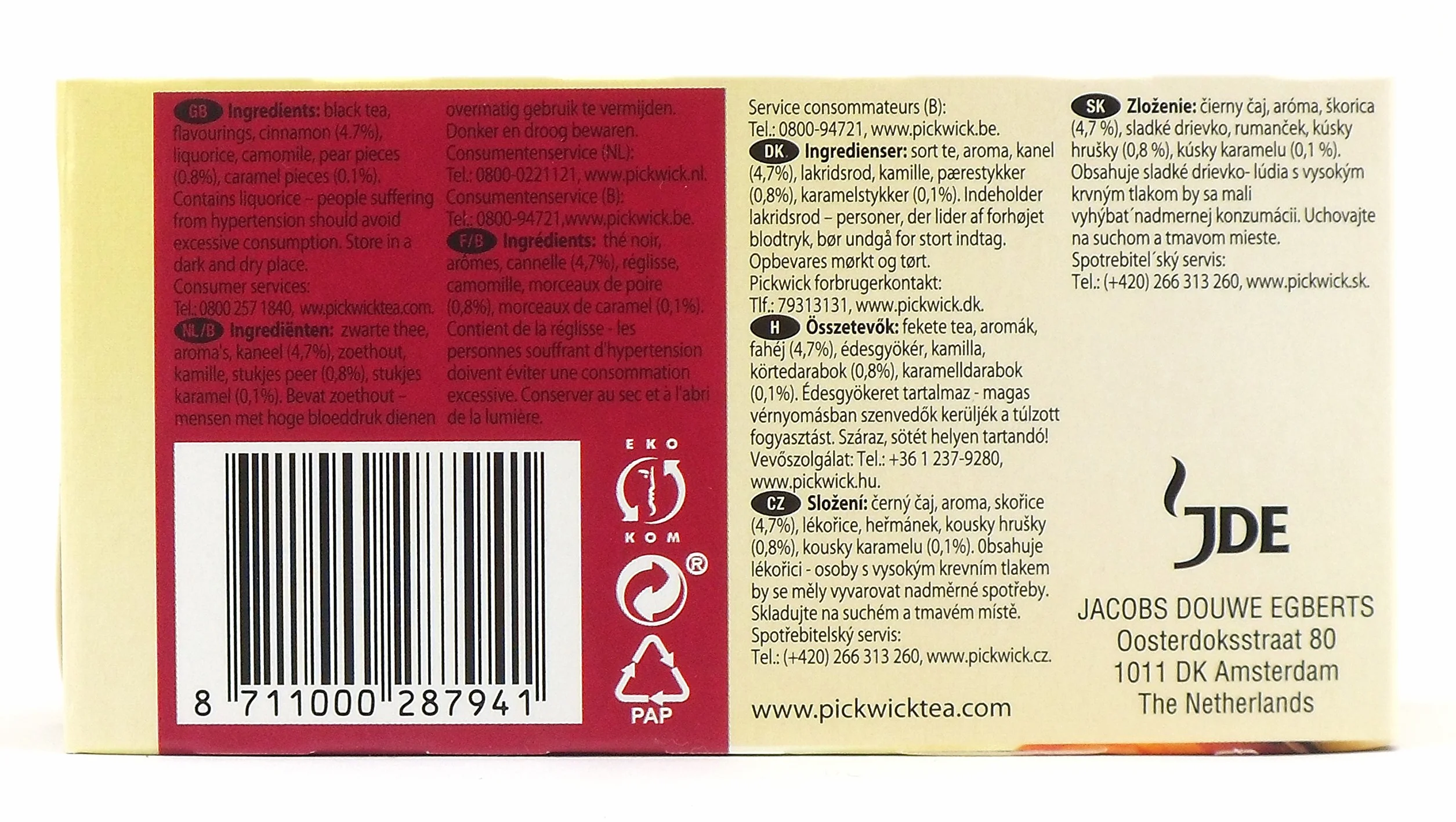 Pickwick Herbata gruszkowa karmelizowana, 20 torebek