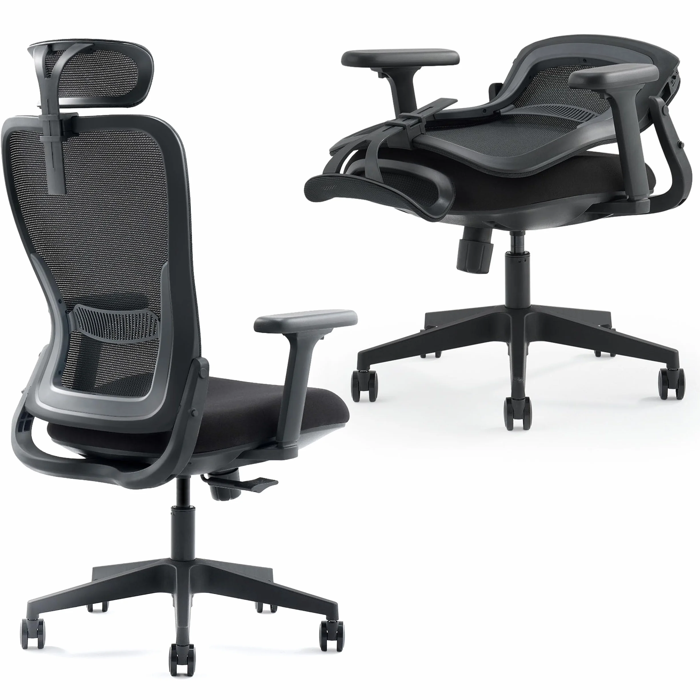 Tervo Model Y, składane krzesło biurowe do małych pomieszczeń, krzesło dla graczy dla dorosłych i dzieci, ergonomiczne krzesło komputerowe z siatki, składane krzesło biurkowe, do pracy w domu, model Y