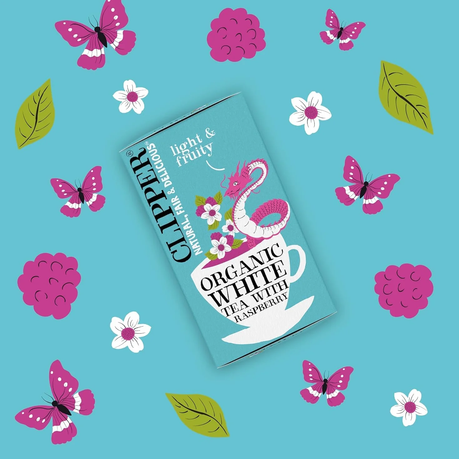 HERBATA BIAŁA Z MALINĄ BIO 34 g CLIPPER