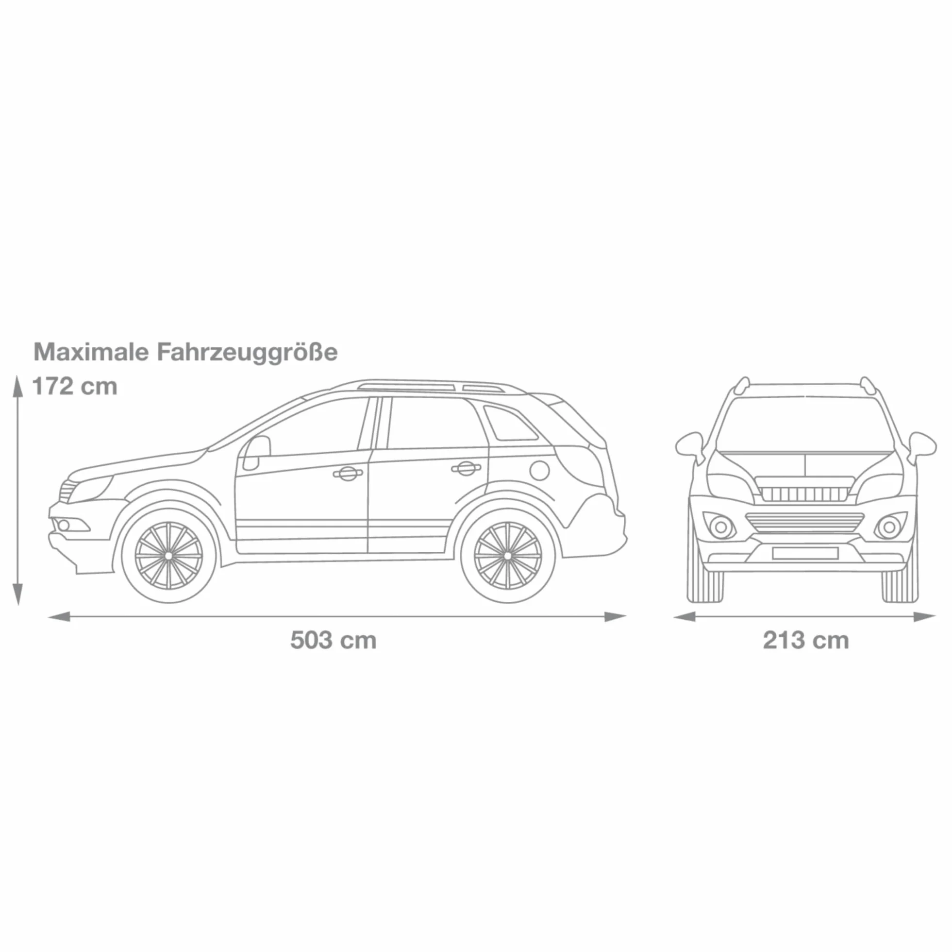 cartrend Plandeka na samochód, odporna na warunki atmosferyczne, nadająca się do prania, poliester, niebieska, z torbą do przechowywania, do SUV-ów, 503 x 213 x 172 cm