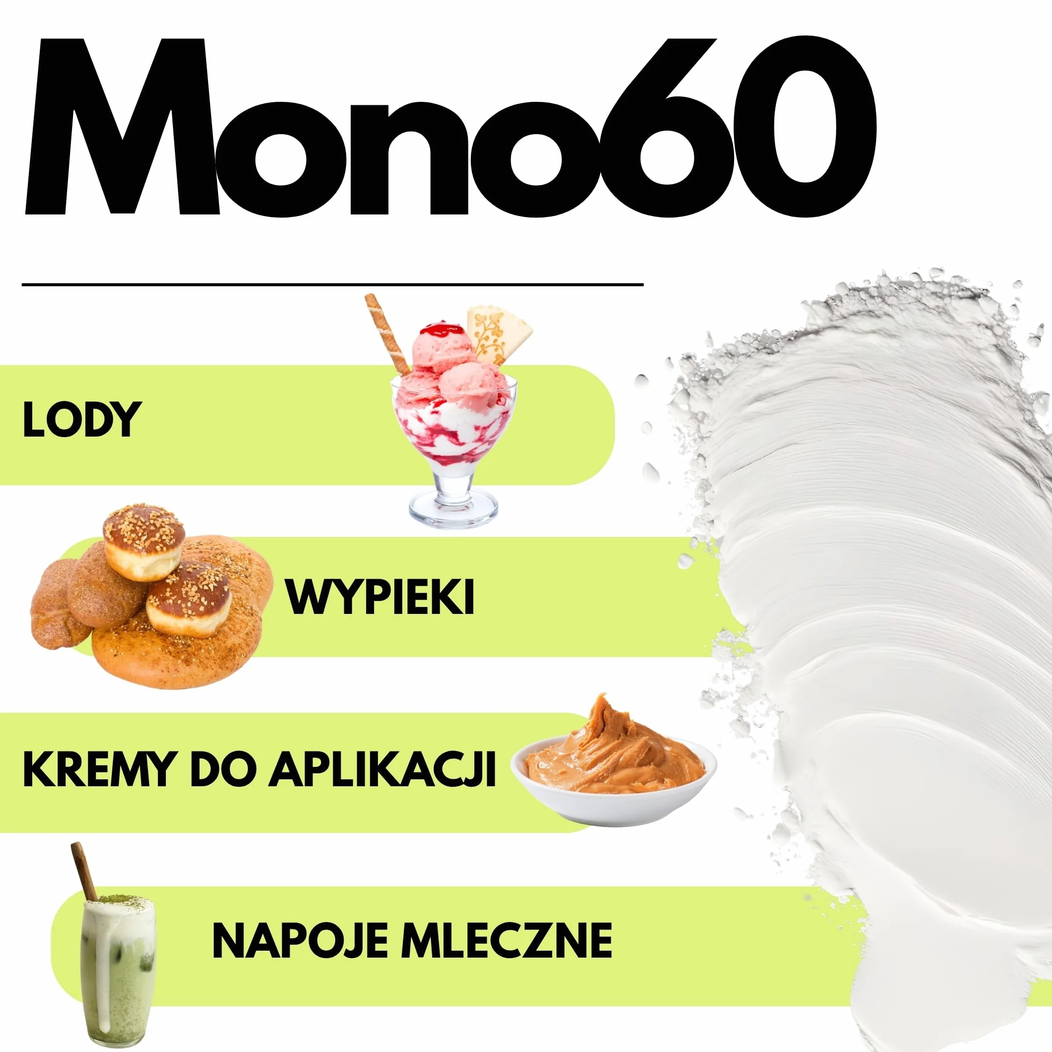 SaporePuro Mono60 – Mono- i Diglicerydy Kwasów Tłuszczowych 50 g – Roślinny, Bezglutenowy Emulgator Spożywczy do Lodów, Sorbetów, Margaryn, Kremów i Wyrobów Cukierniczych