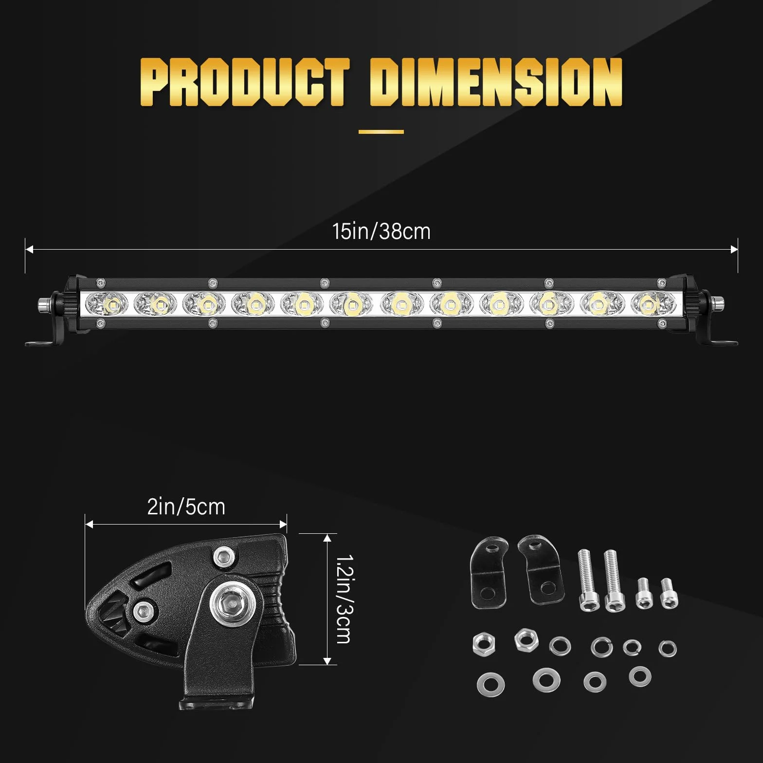 PICAA 13 cali 60W wąski pasek świetlny LED wiązka punktowa przeciwmgielna lampa do jazdy ciężarówek SUV ATV UTV