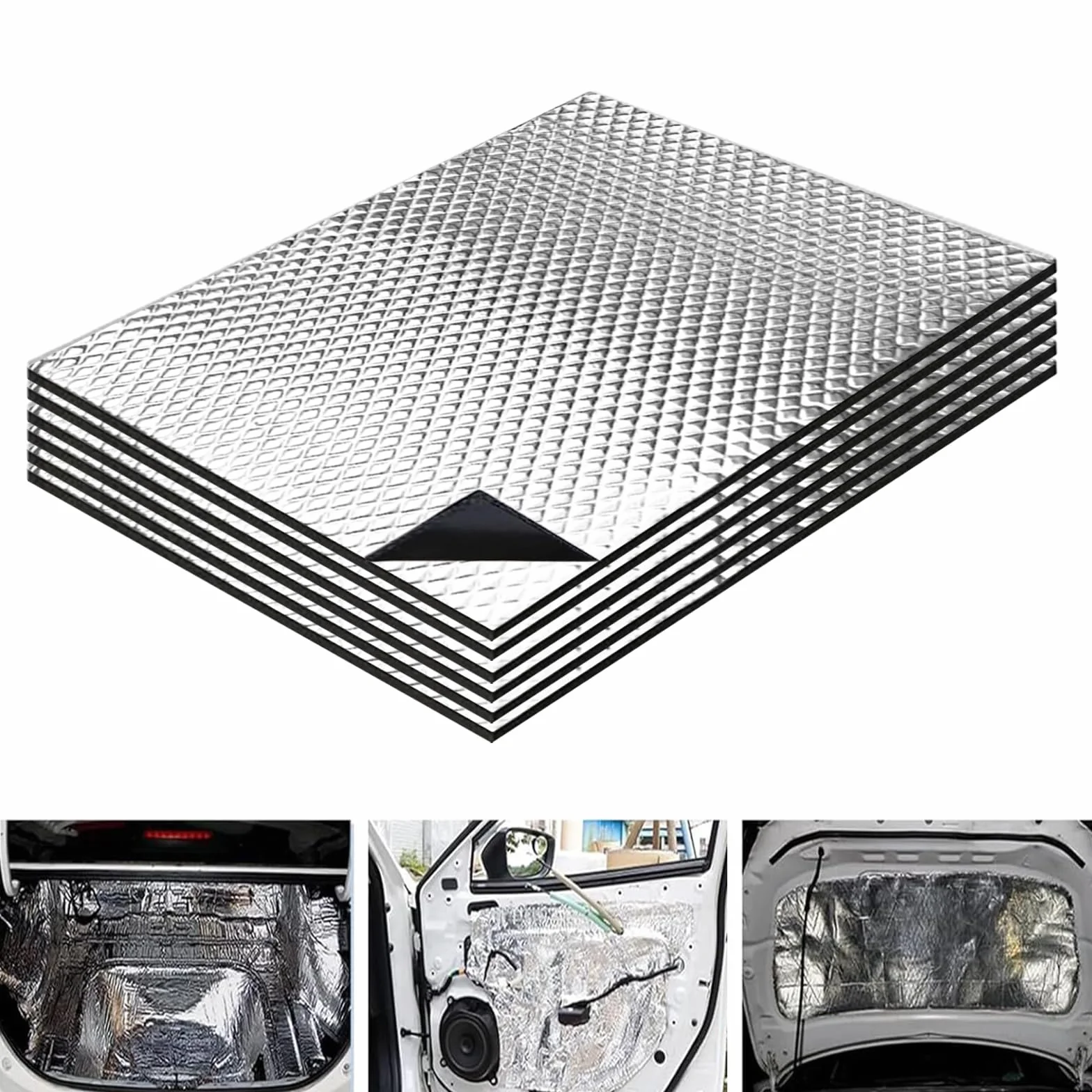 6 sztuk izolacja alubutyl 40x25 cm - 2mm samoprzylepna mata antydreszczowa do samochodu, wodoszczelna i ognioodporna izolacja do dźwiękoszczelności pojazdów i izolacji, łatwa instalacja
