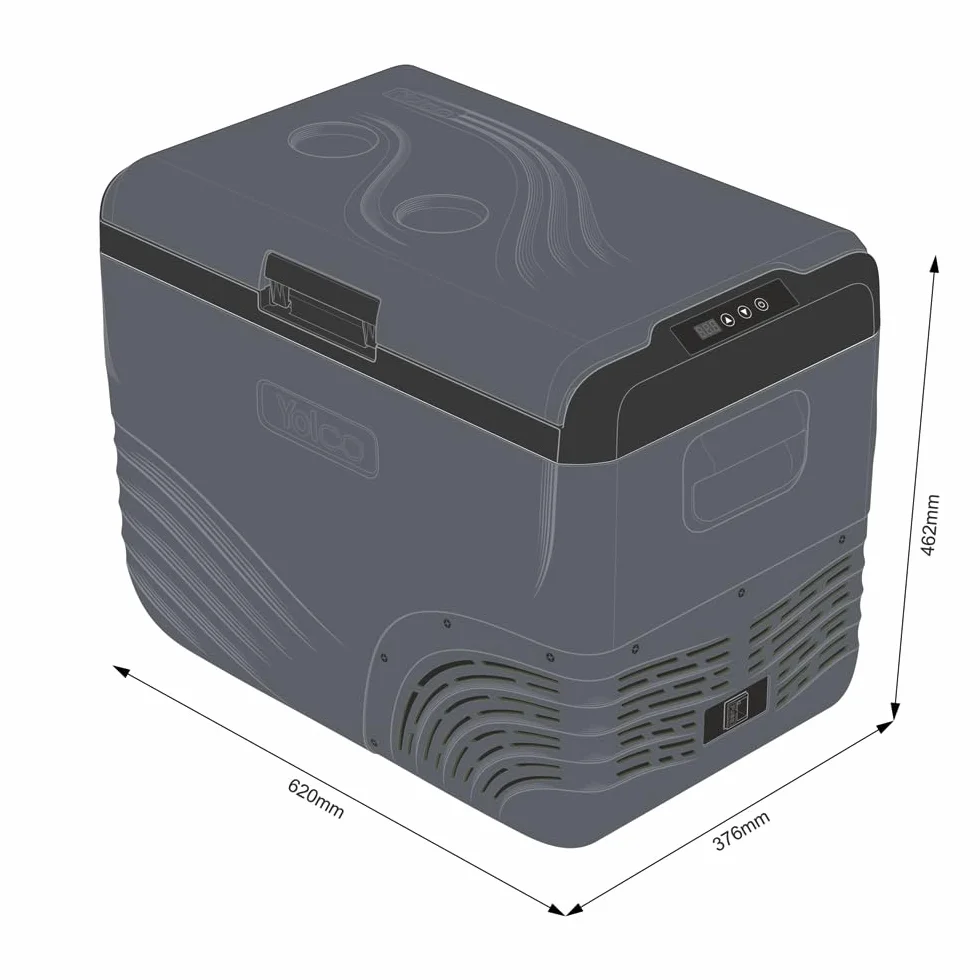 Yolco NX40 CARBON kompresorowa lodówka podróżna 37 l – 20°C, Dual Zone, 12/24 V i 230 V, aplikacja Bluetooth, przenośna lodówka i zamrażarka na kemping, Vanlife i w podróży