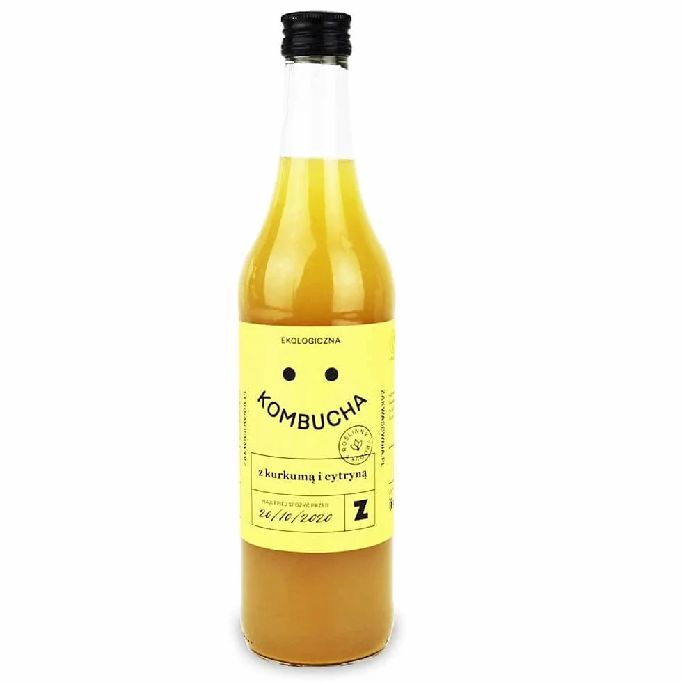 KOMBUCHA Z KURKUMĄ I CYTRYNĄ BIO 500 ml - ZAKWASOWNIA