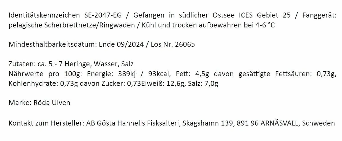 Surströmming Röda Ulven Original (fermentowane śledzie) – 400 g / 300 g ryb