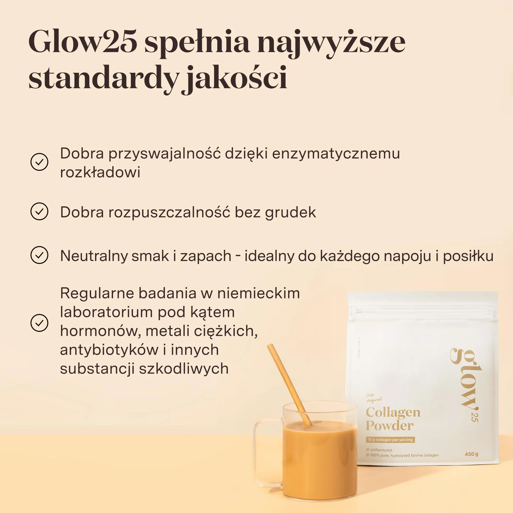 Kolagen w proszku [450g] - Original - Zawiera peptydy typu 1 i 3 - Doskonale rozpuszczalny - Smak Naturalny (450g)