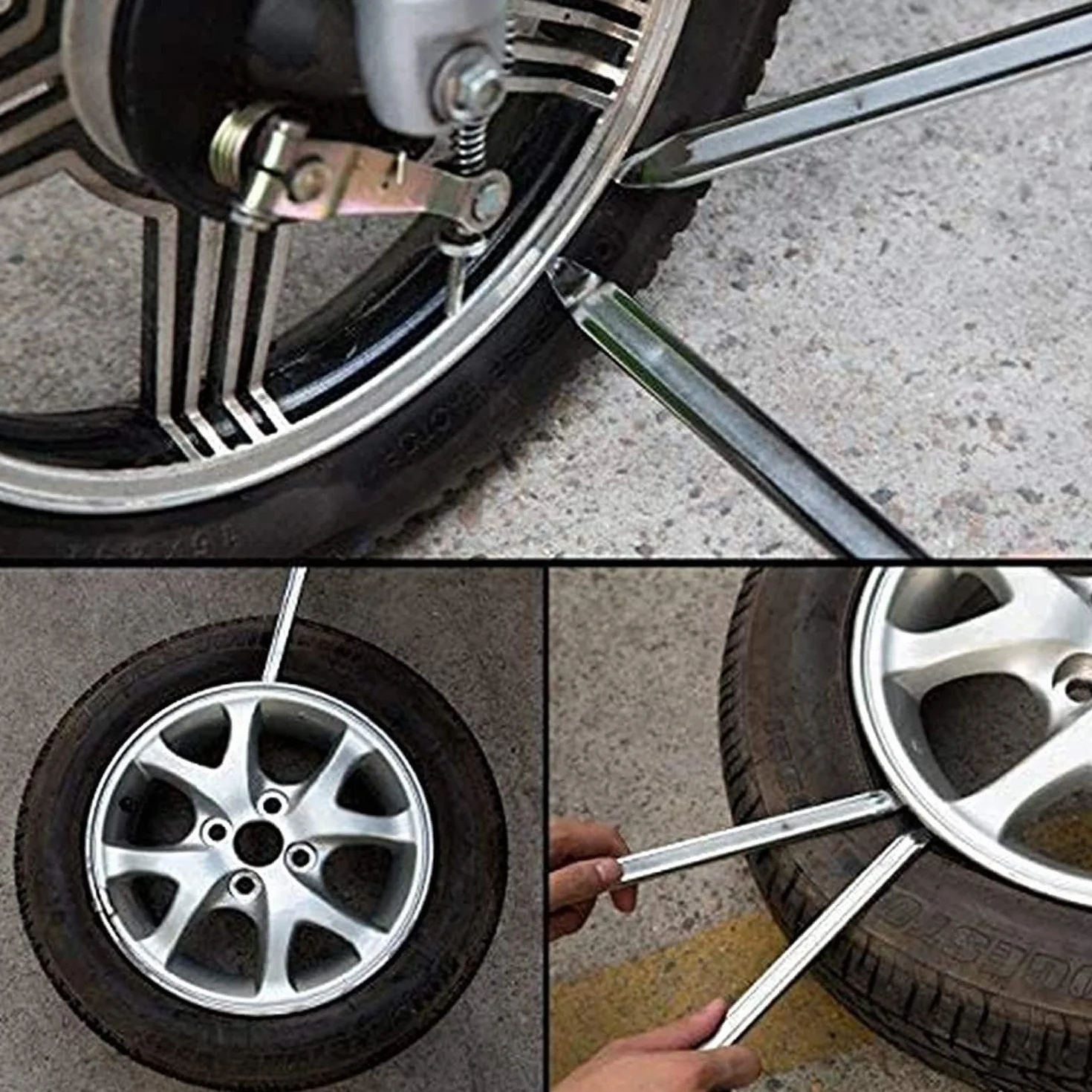 LATRAT 3 sztuki 25 cm srebrne żelazka do montażu, dźwignia do opon, narzędzie do montażu lub naprawy rowerów, motocykli, samochodów
