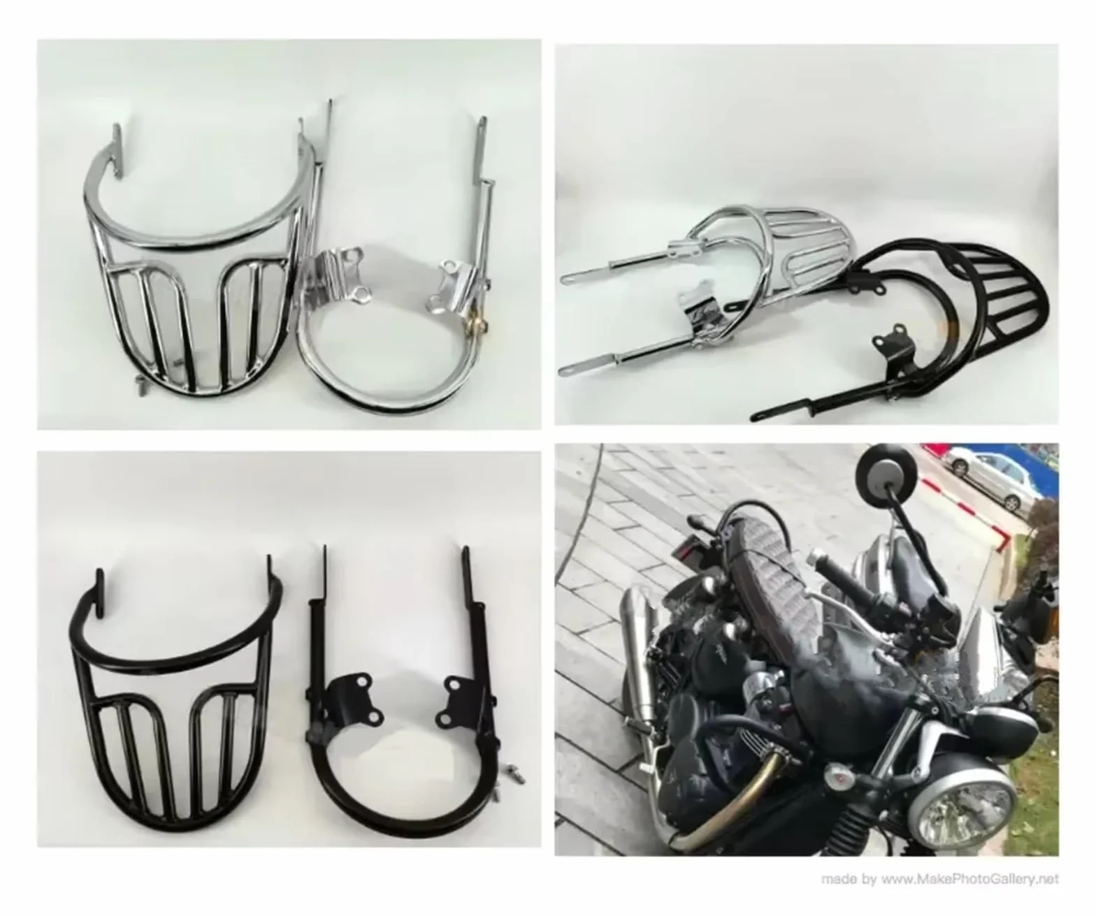 Bagażnik motocyklowy dla Triumph dla Bonneville T120 T100 2016-2023 2024 16 17 18 19 20 21 22 23 24 uchwyt tylny uchwyt tylny drążek półka na bagażnik (chromowany stojak)