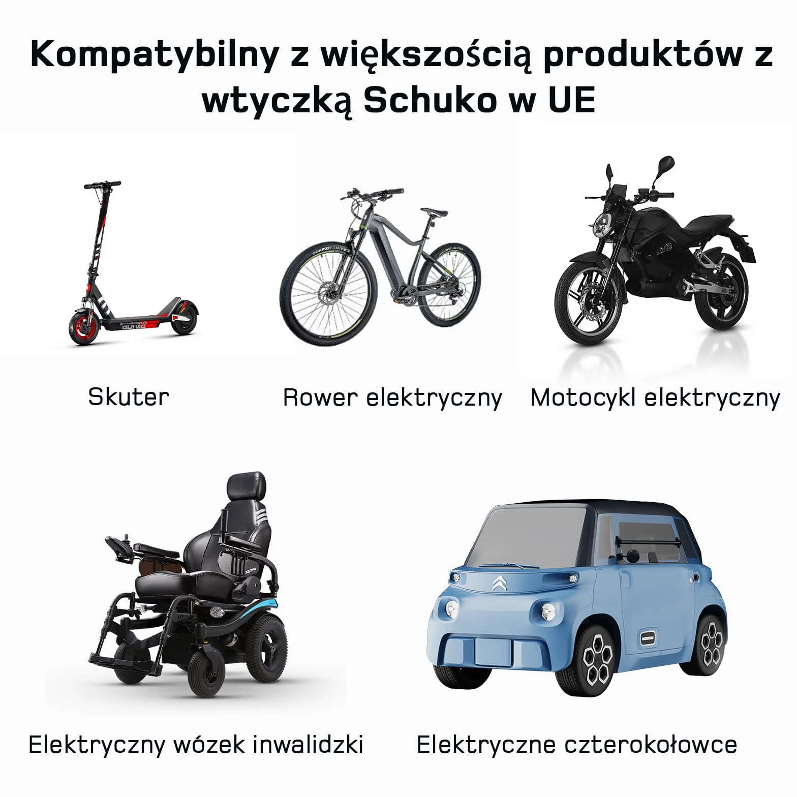 Adapter typu 2 na Schuko [0,6m 16A] do ładowania samochodów elektrycznych, AMI, e-rowerów, e-skuterów, e-motocykli na stacjach ładowania/skrzynkach ściennych | Nie dla V2L