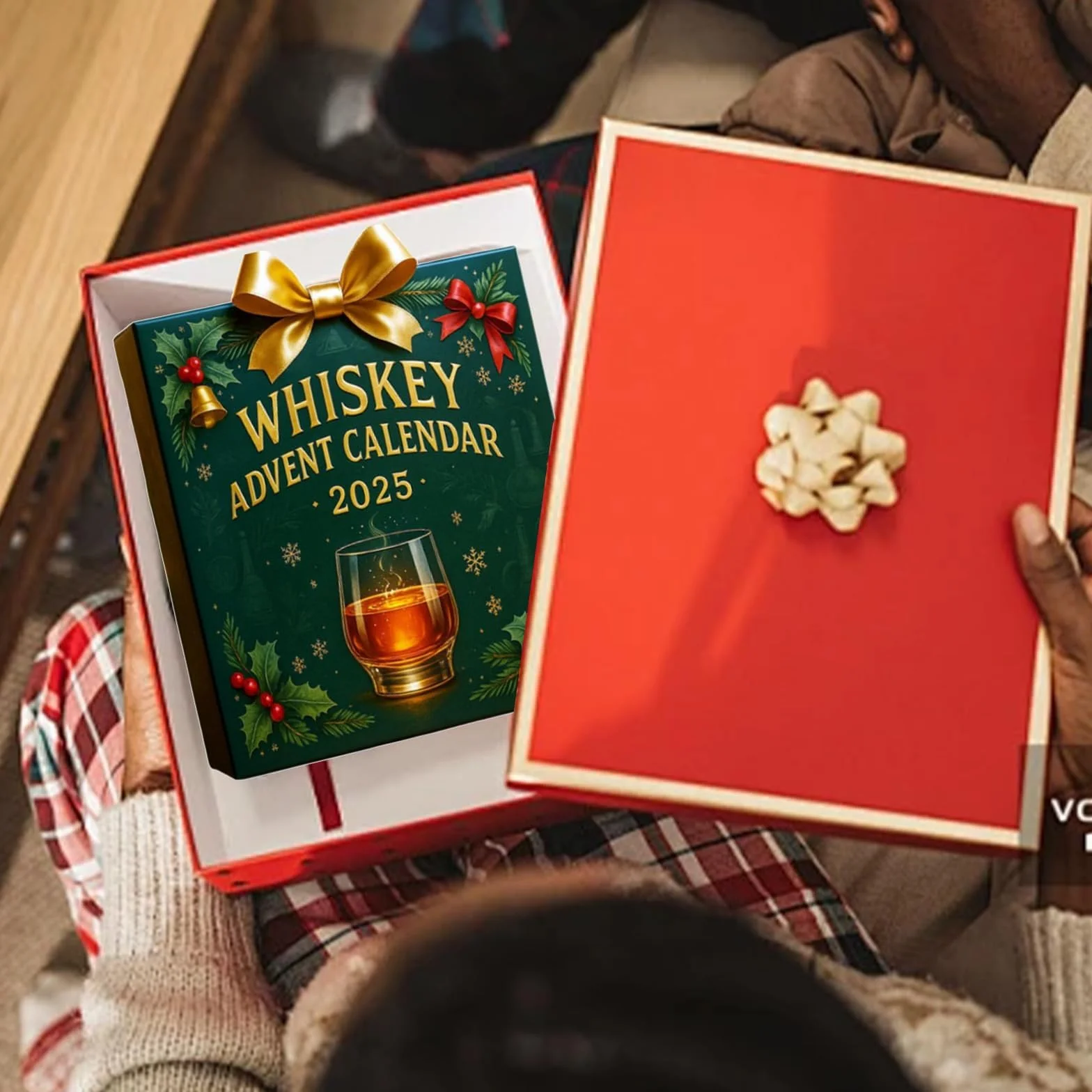 Kalendarz adwentowy 2025 dla mężczyzn, piwo, alkohole i ozdoby bożonarodzeniowe, zawieszka do whisky