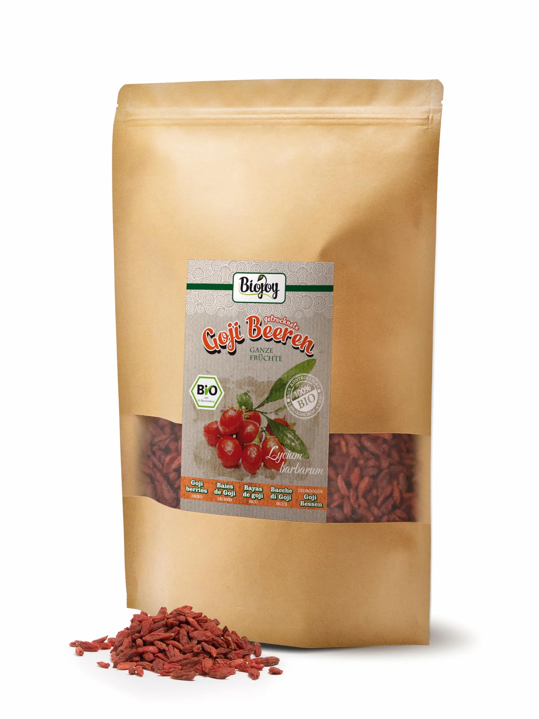Biojoy BIO-Suszone Jagody Goji, niesłodzone i niesiarkowane 1 kg