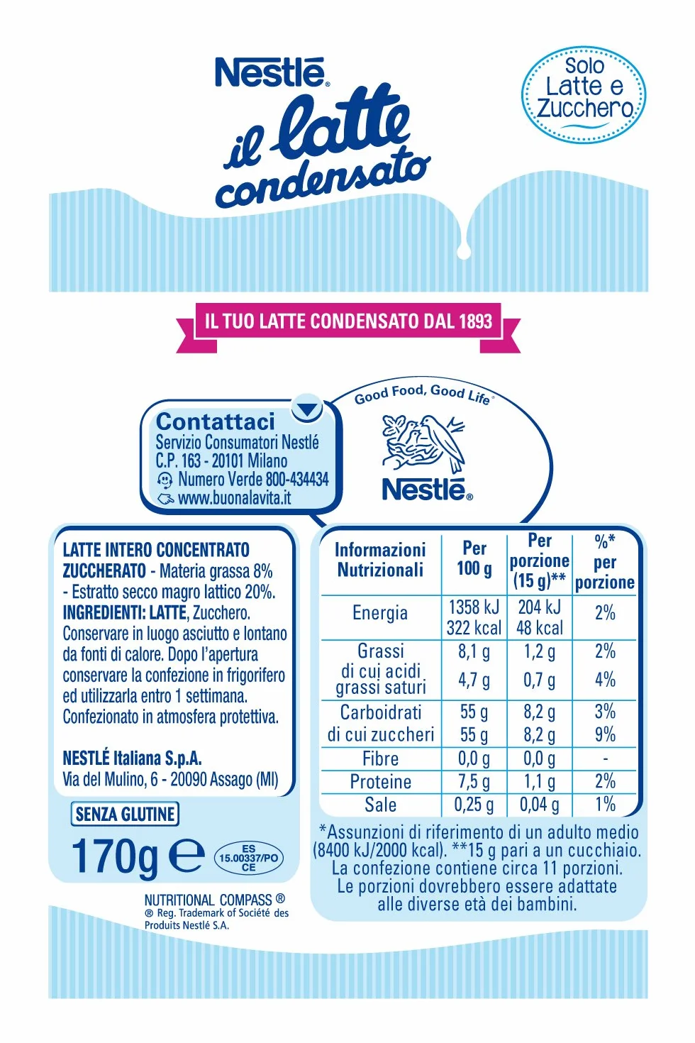 Nestle Mleko skondensowane tubka Condensato latte
