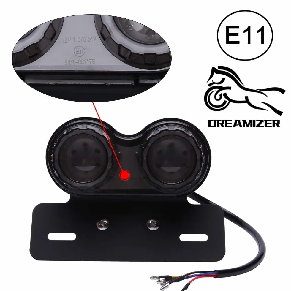 DREAMIZER Uniwersalne 40 diod LED podwójne tylne światło hamowania kierunkowskazy lampa do biegania z uchwytem tablicy rejestracyjnej