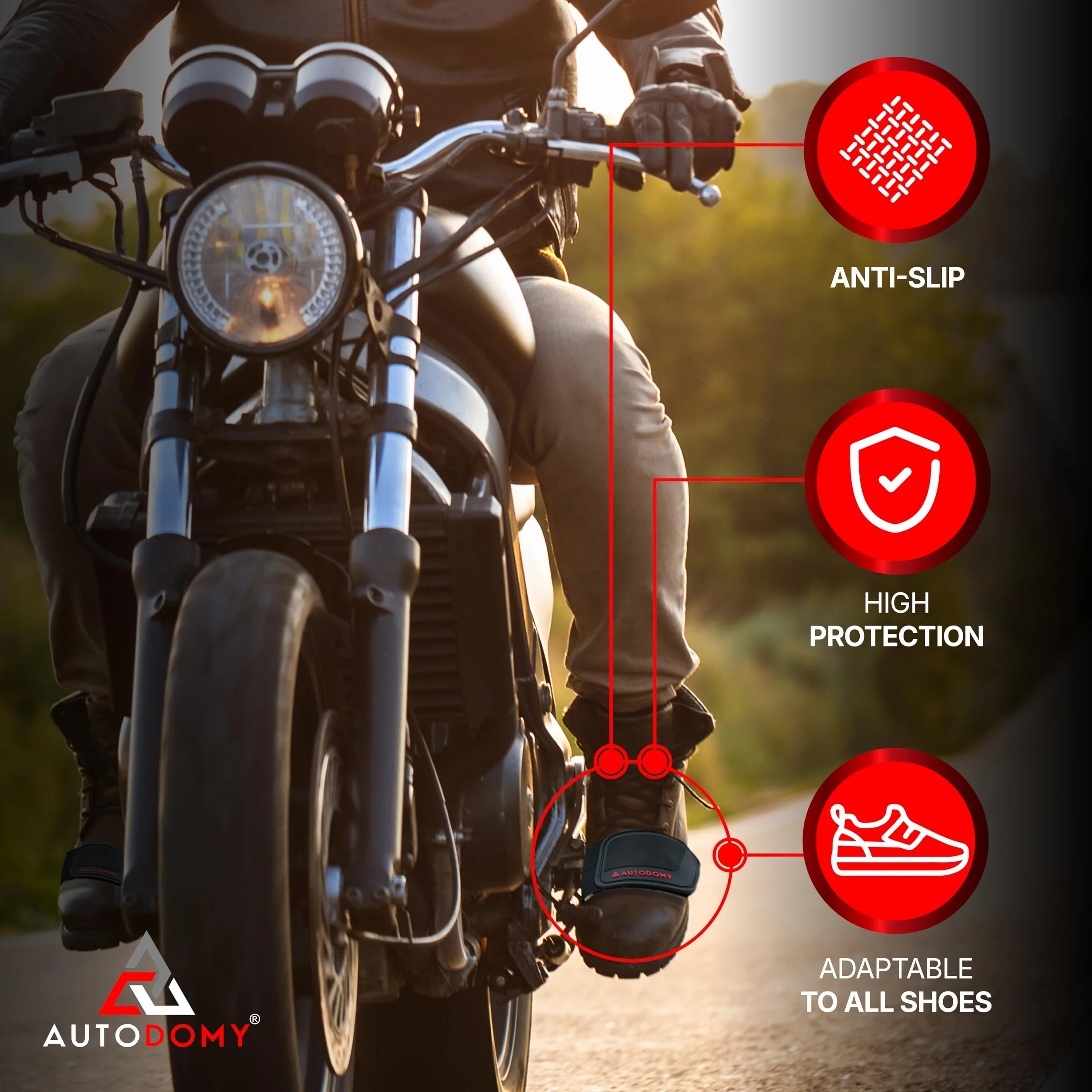 Autodomy Ochrona na Buty Motocyklowe V1 | Osłona Przełącznika Prędkości, Ochrona Dźwigni Zmiany Biegów | Wyposażenie Motocykla Quad ATV