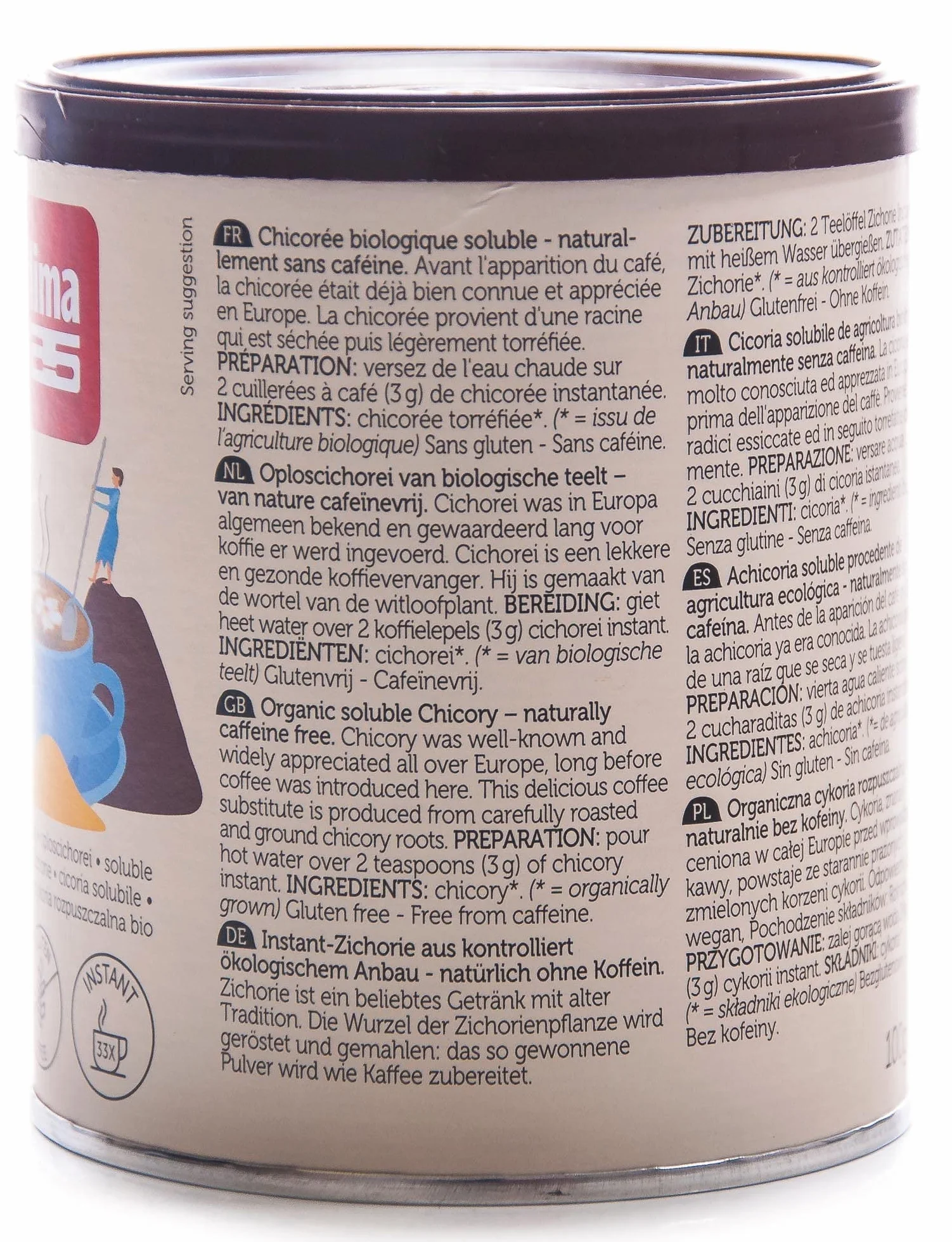 Lima Cicoria 0% Caffeine Kawa Rozpuszczalna, 100 g