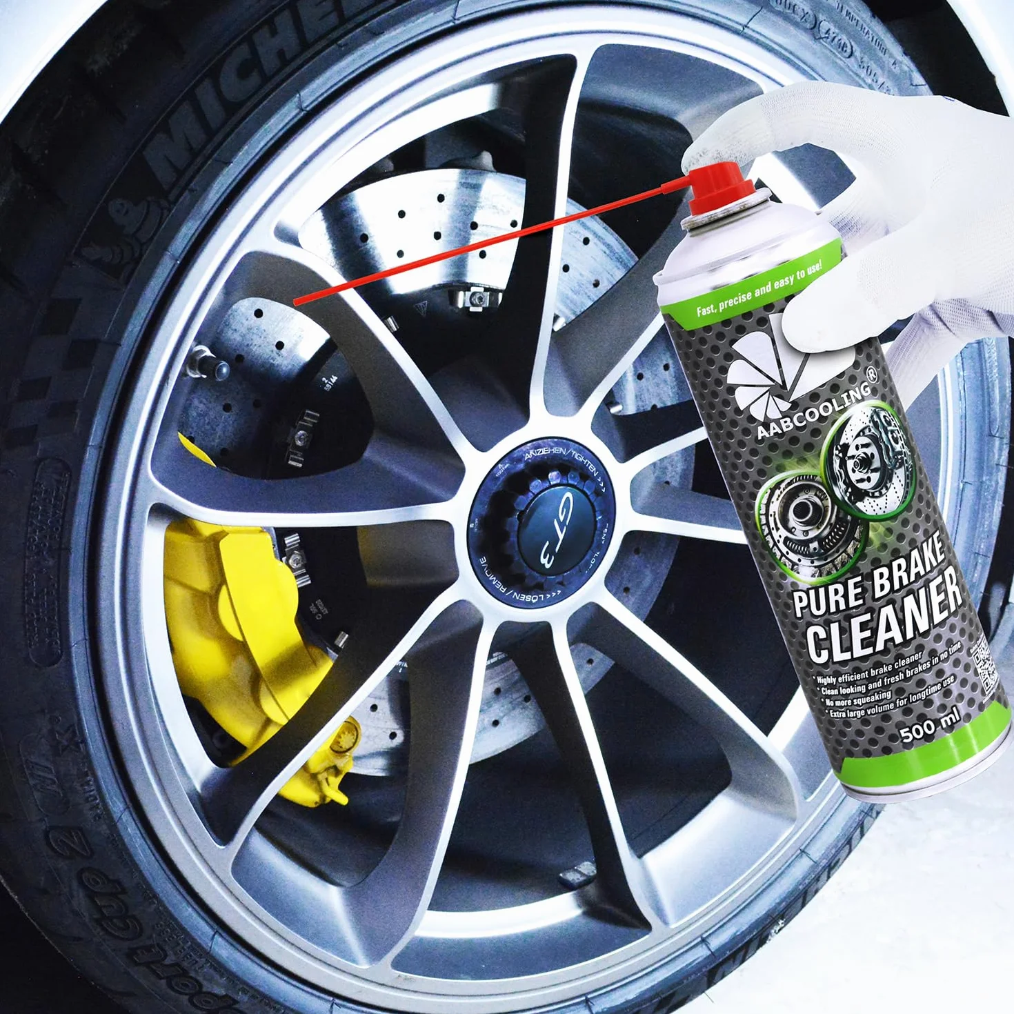 4x AABCOOLING Brake Cleaner 500ml Profesjonalny Środek do Czyszczenia Hamulców, Zmywacz Hamulcowy, Usuwa olej, smar i brud, Szybkoschnący, Czyści Sprzęgła, Hamulce Tarczowe i Bębnowe