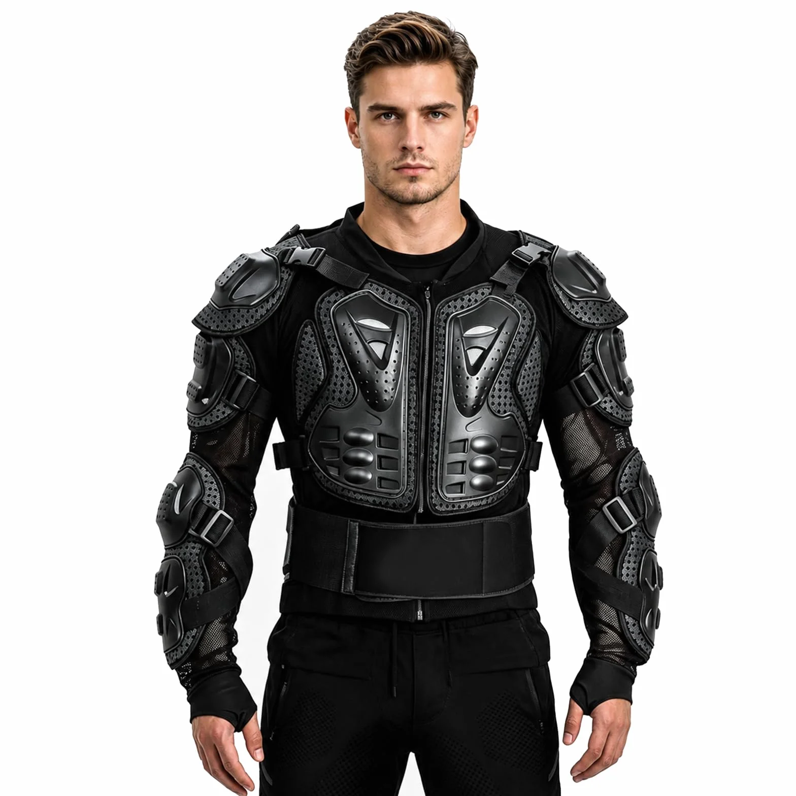 Kurtka Ochronna Motocyklowa z Protektorami, Zbroja Motocyklowa Pro Motocross z Ochraniaczem Pleców, Kurtka Ochronna na Skuter MTB Enduro dla Kobiet i Mężczyzn