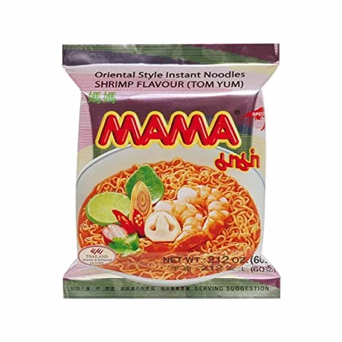 Mama - Asia makaron Shrimp Tom Yum Geschmack- 30 szt. (30 x 60 g) - 1 karton gotowe danie