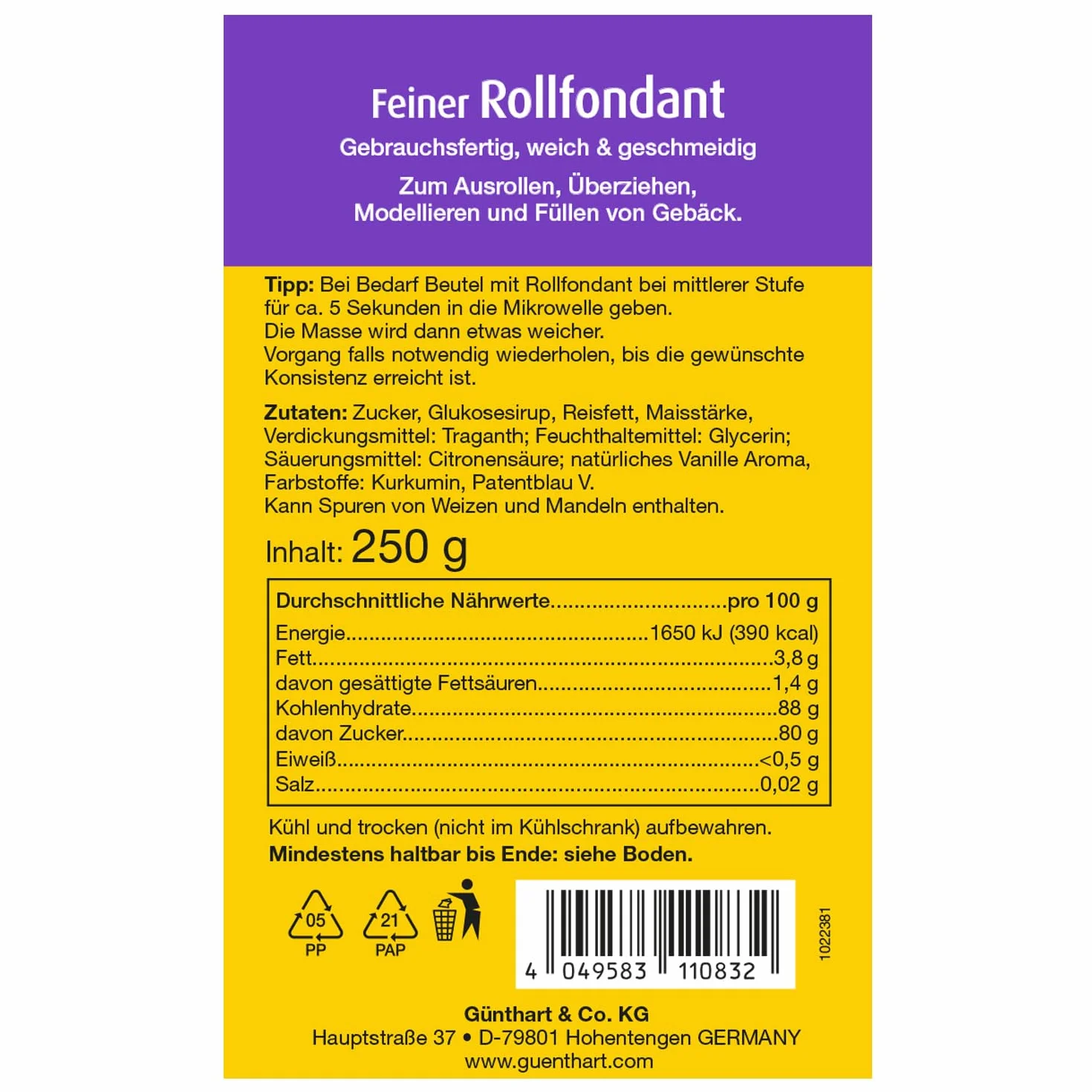 Günthart BackDecor pastelowy fondant zielony 250 g masa modelarska