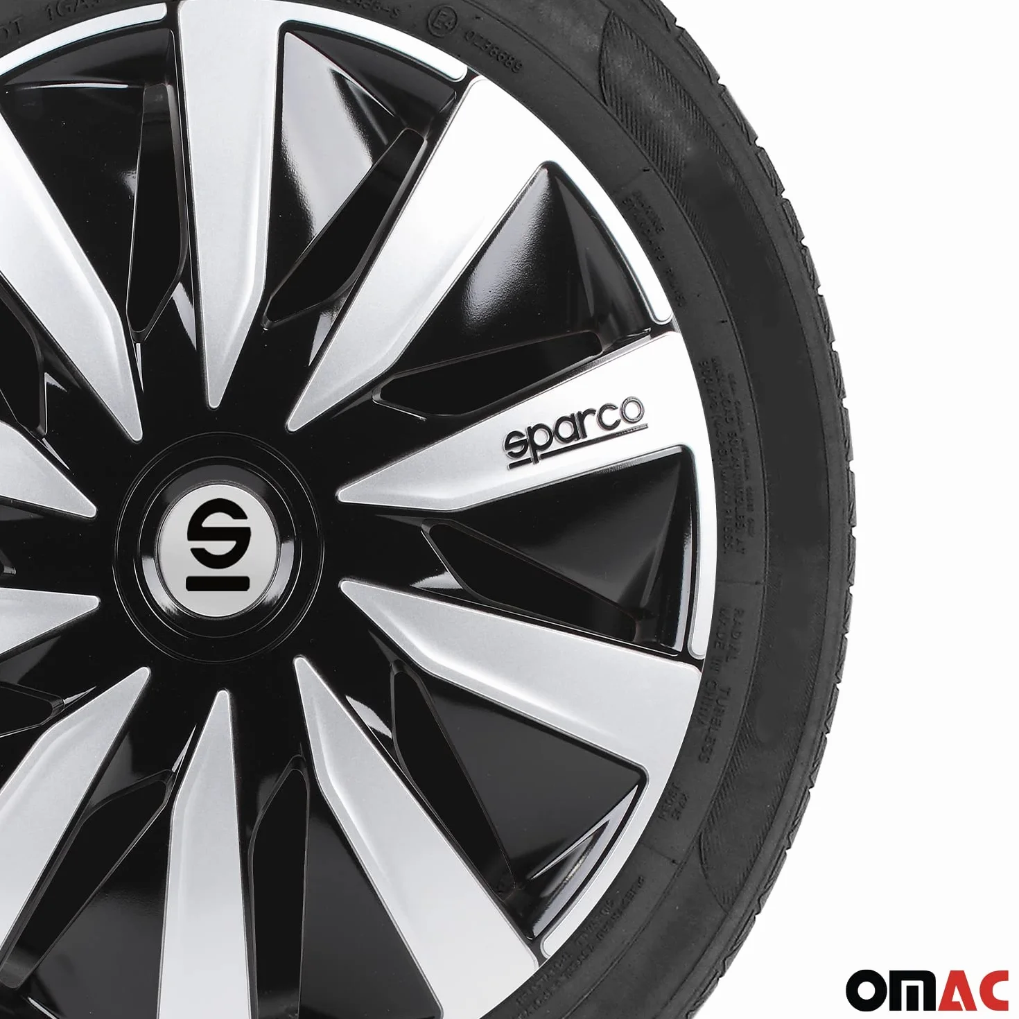 Sparco Komplet Pokrowców Na Koła 4 Koła 16" Cala Lazio SPC1691BKSV Czarny Srebrny