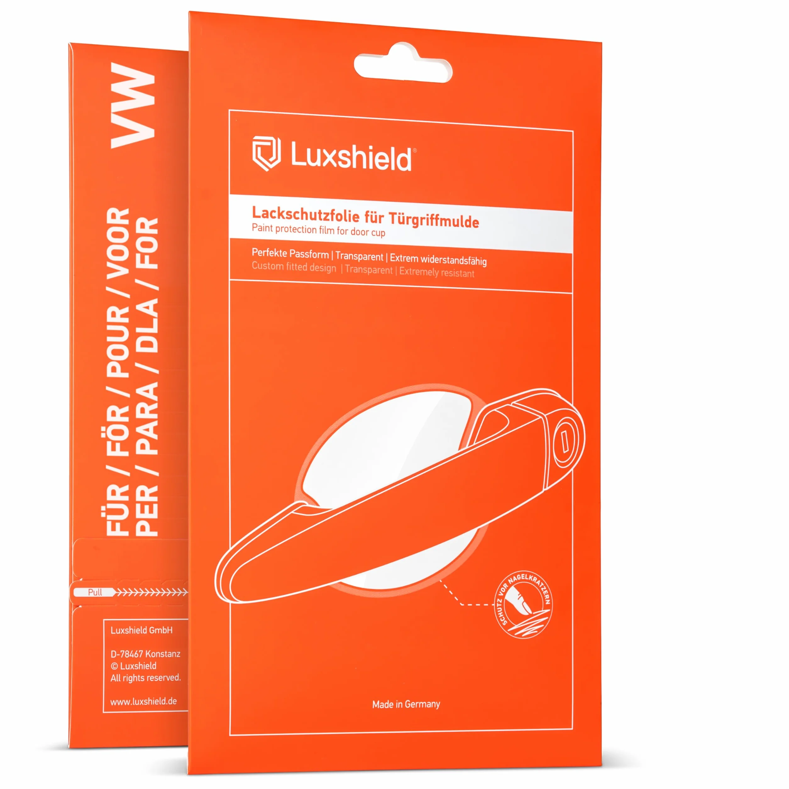 Luxshield folia ochronna na klamki kompatybilny z VW Taigo CS I 2021-2026 - ochrona przed zarysowaniami, folia ochronna na lakier – przezroczysta błyszcząca