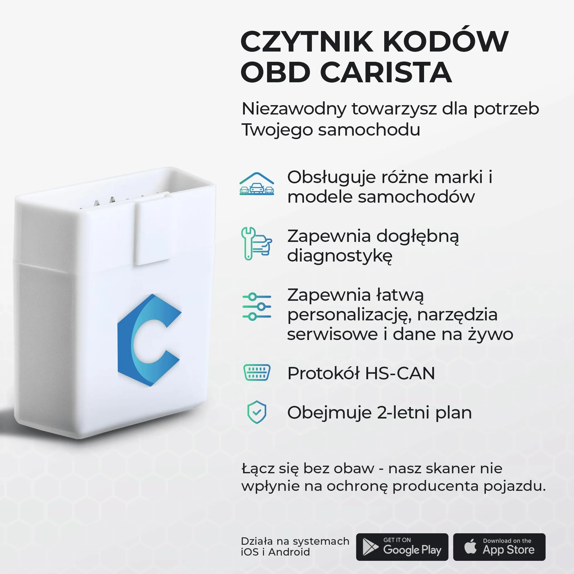 Carista OBD – Skaner Bluetooth: Diagnostyka, personalizacje, narzędzia serwisowe i dane na żywo dla pojazdów (Wymagana subskrypcja)