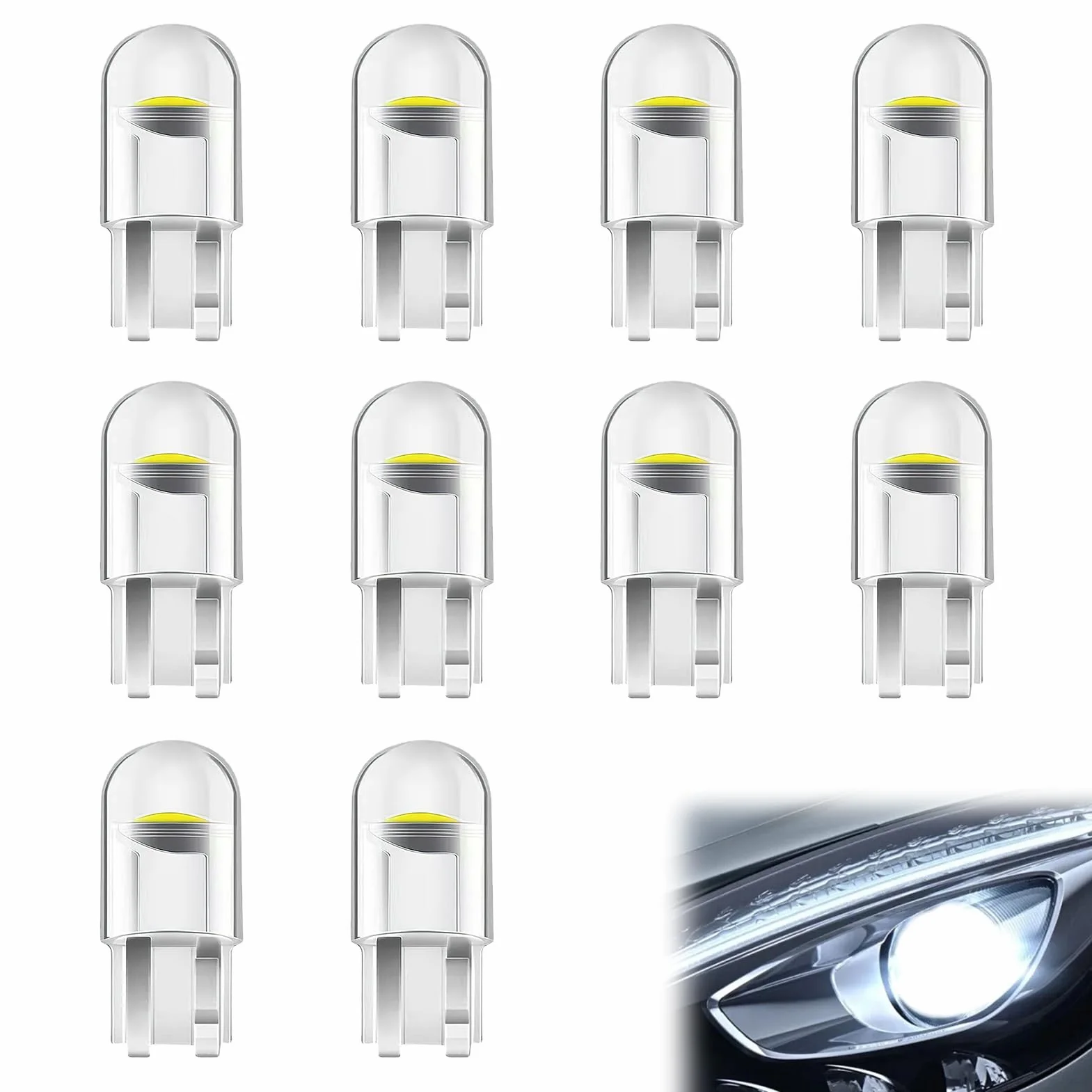 10 sztuk wymiennych żarówek samochodowych, żarówki W5W, W5W T10 LED żarówki 12 V, żarówka LED T10, lampka nocna LED do samochodu, oświetlenie wnętrza samochodu