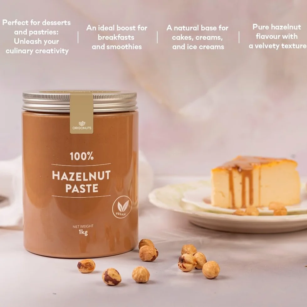 Pasta z Orzechów Laskowych 100% Orzechów Laskowych bez soli cukru 1kg