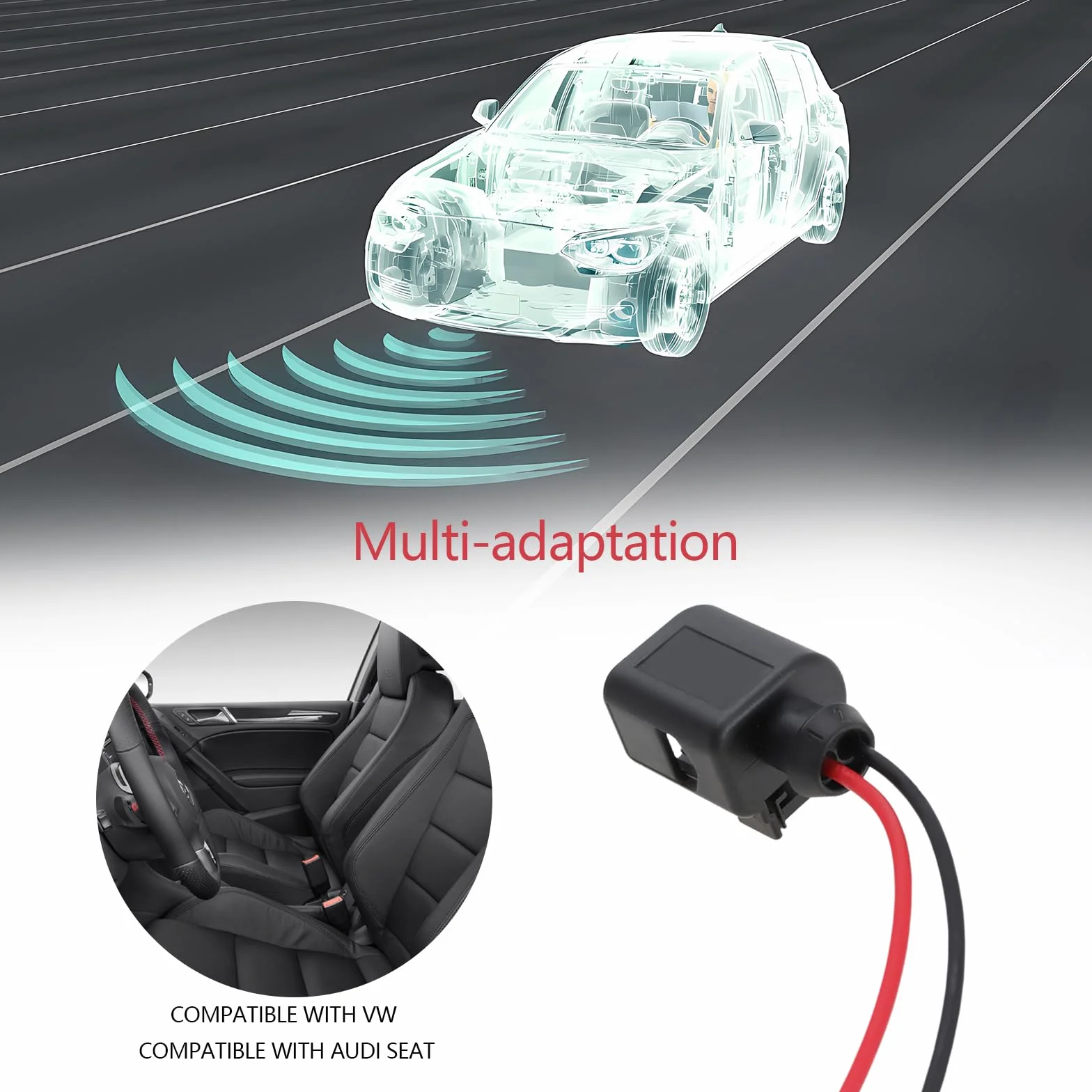 Create idea 1 x 2-pinowa wtyczka wiązki przewodów do naprawy samochodów, kompatybilna z VW, kompatybilna z Audi, kompatybilna z Seat, kompatybilna ze Skoda 8K0973702