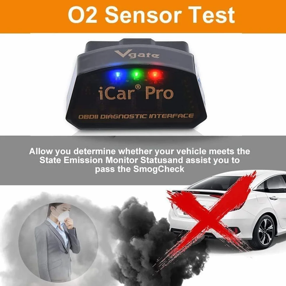 Vgate iCar Pro BLE 4.0 Narzędzie diagnostyczne OBD2 Czytnik kodów usterek OBDII Kompatybilny adapter samochodowy Check Engine Light dla iOS, Android i Windows