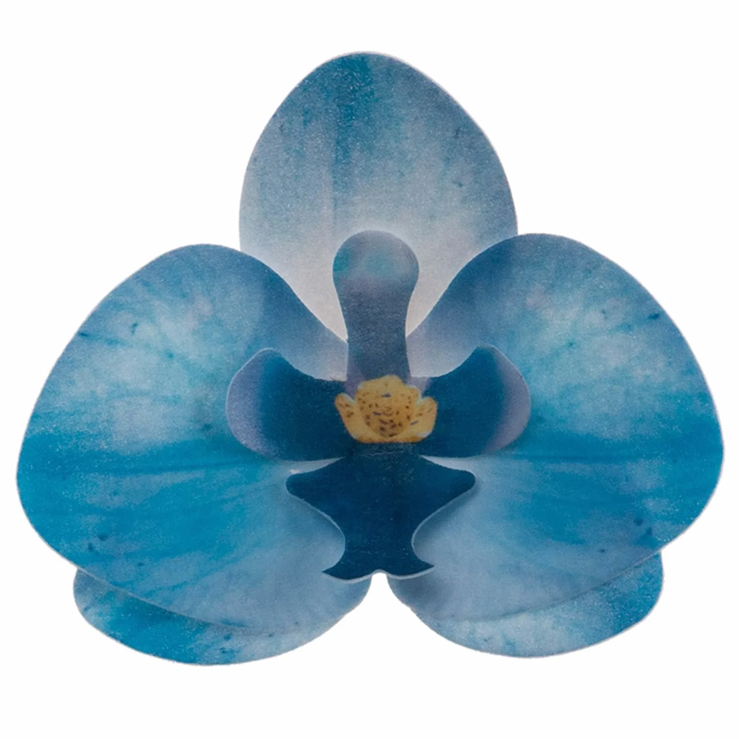 dekora – niebieskie 10 jadalnych kwiatów orchidei z opłatka 8,5 x 7,5 cm – dekoracje na tort, ciasta i babeczki – bez glutenu, bez laktozy, odpowiednie dla wegetarian