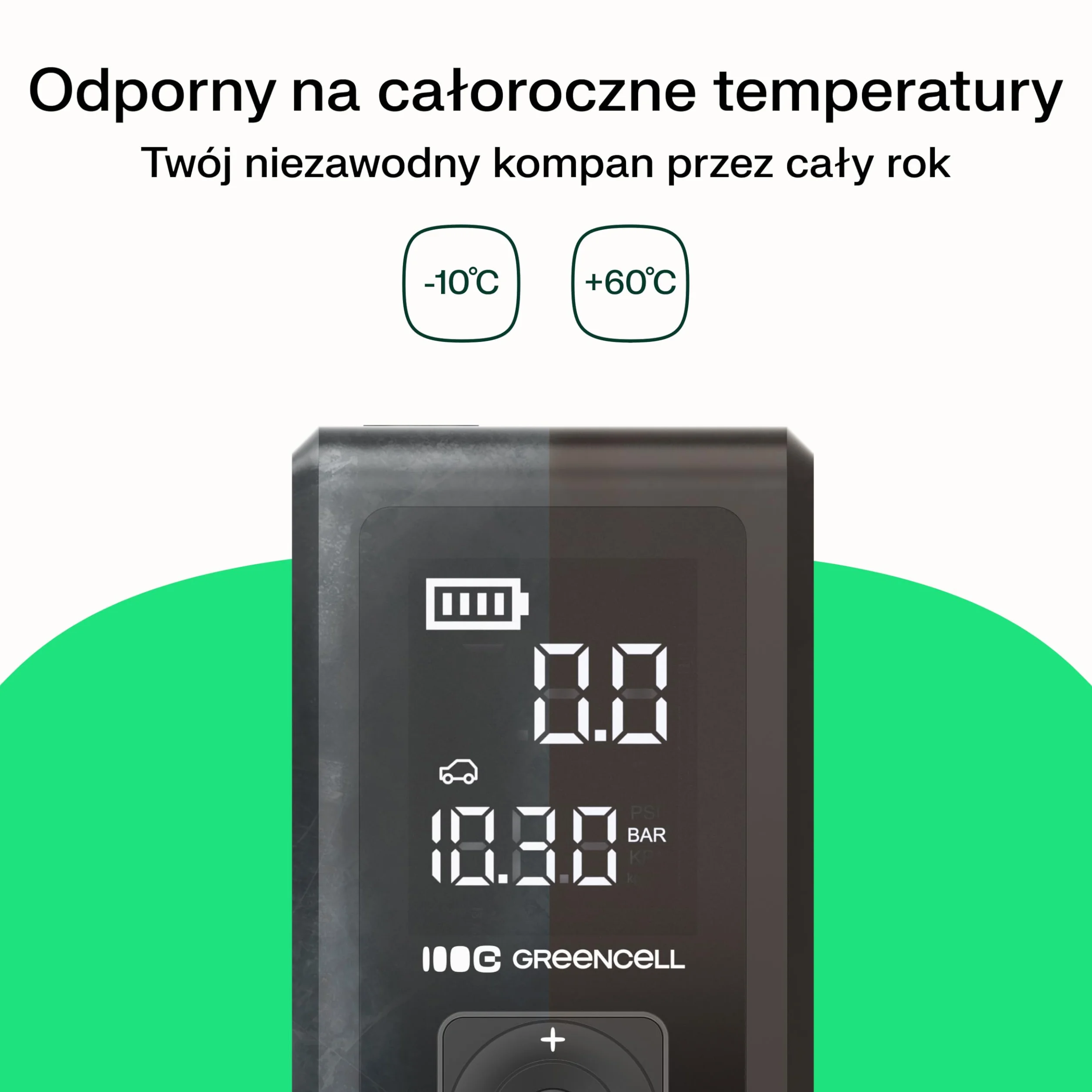 Green Cell PowerBoost Air Power Bank Jump Starter, 1000 A Car Jump Starter Starter, Power Bank z wyświetlaczem, USB-A i USB-C do szybkiego ładowania 8000mAh