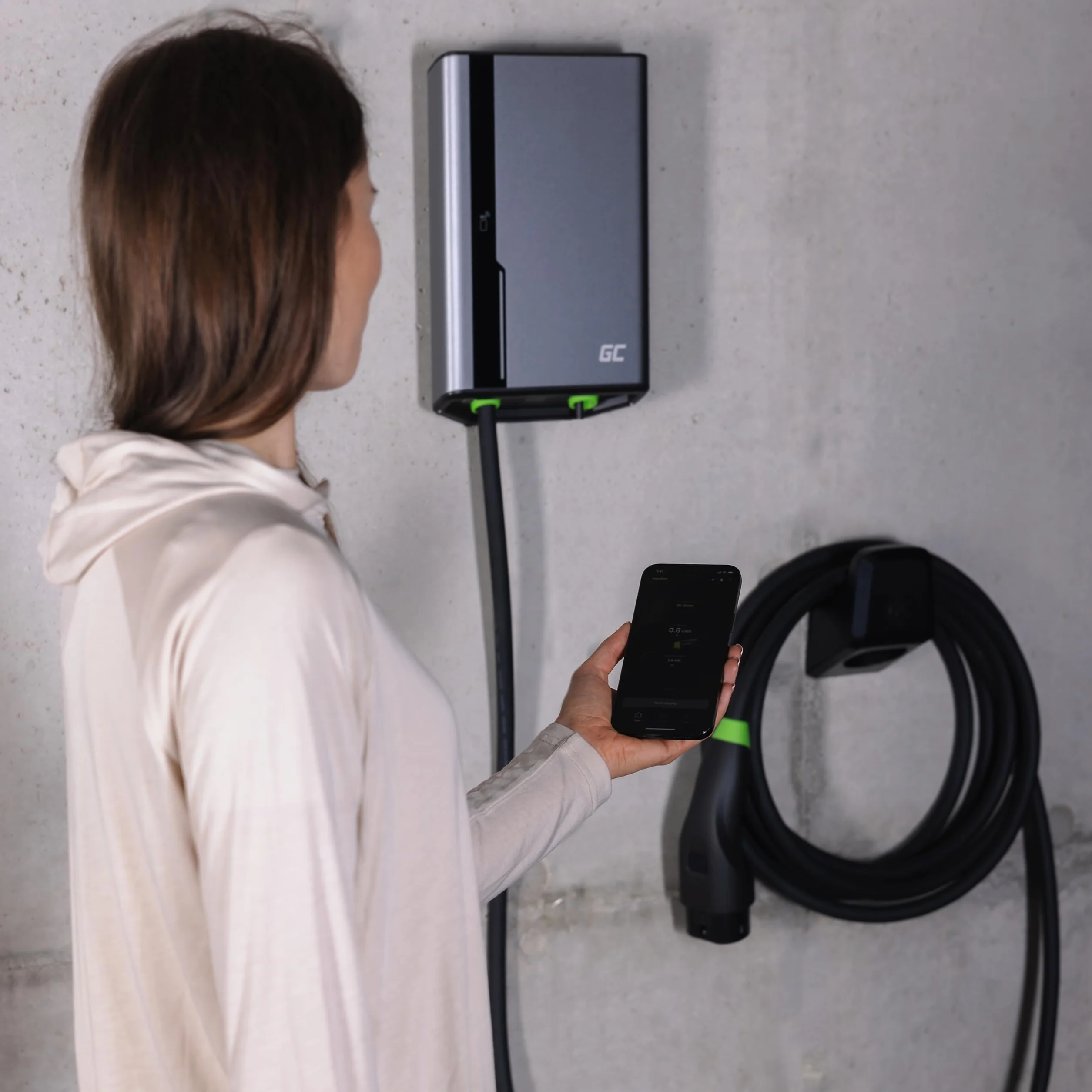 Green Cell Habu Holder – uchwyt ścienny do kabla ładującego EV, typ 2, do pojazdów elektrycznych, praktyczny uchwyt na kabel do zawieszenia i przechowywania, odporny na warunki atmosferyczne, nadaje