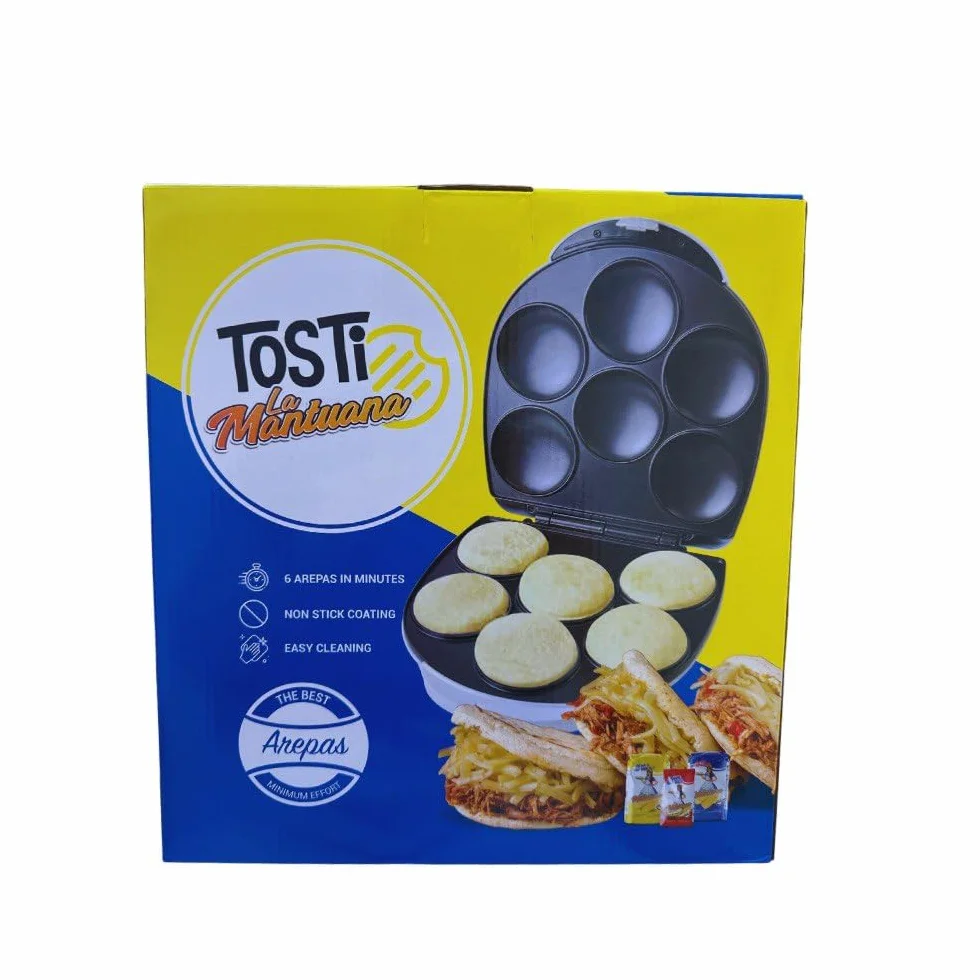 Tostiarepas wenezuelski, 6 sztuk, gotowe w 6 minut, złote i chrupiące