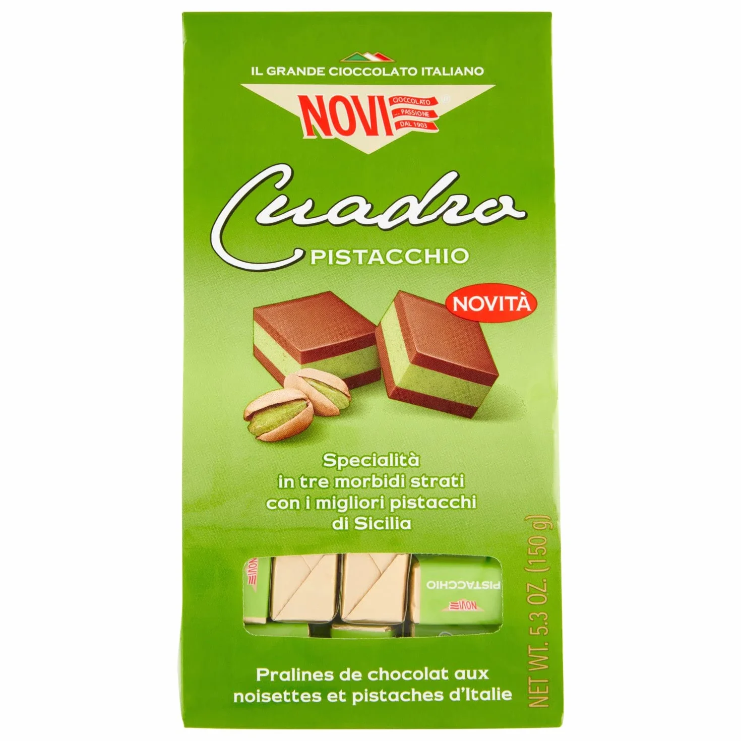 Novi pistacjowe Cuadra Pistacchio praliny włoskie 150g