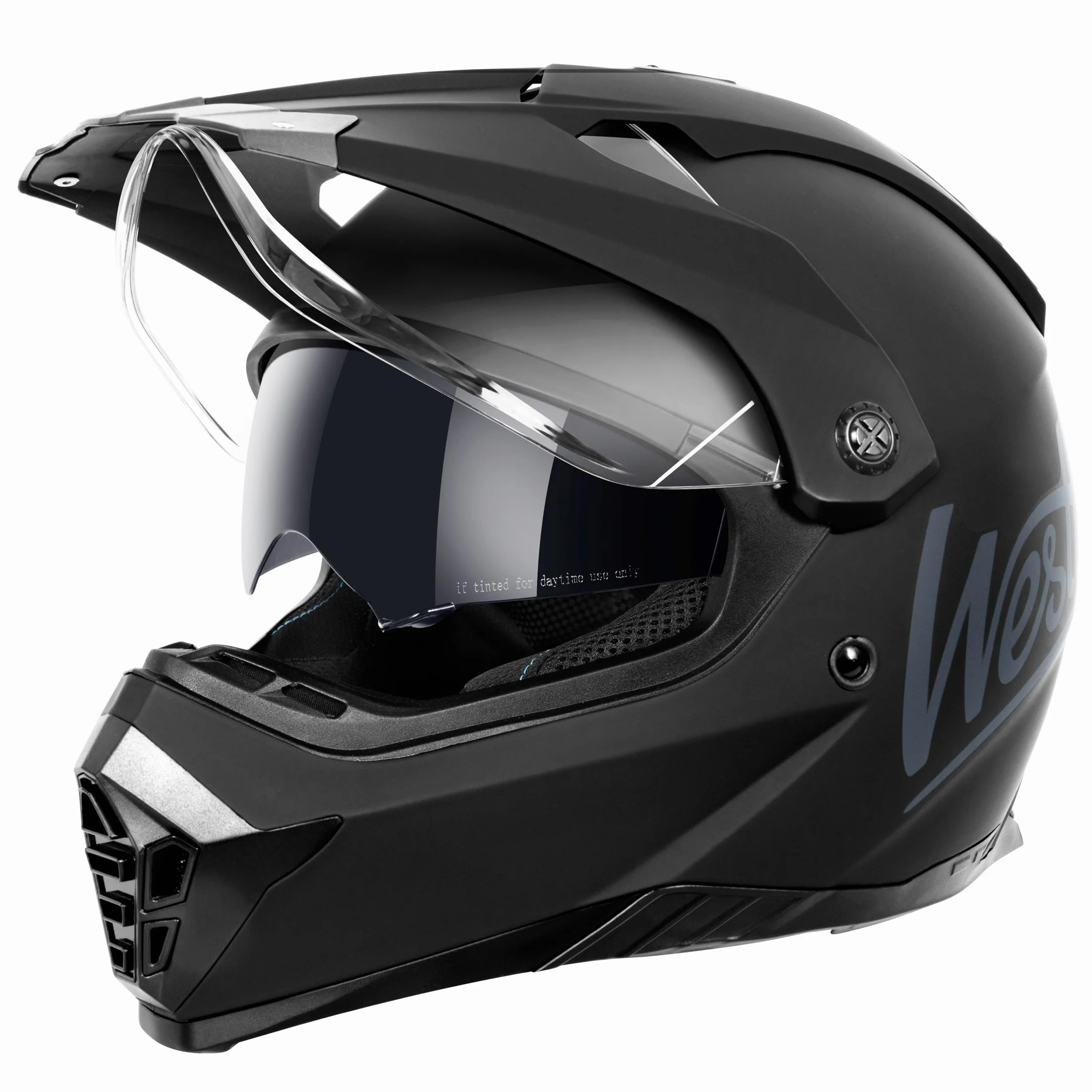 WESTT Cross X Kask motocyklowy I kask motocrossowy I kask motocrossowy z wizjerem I kask crossowy męski I kask fullface I kask MTB I kask quadowy I certyfikat ECE I Czarny I S (55-56cm)